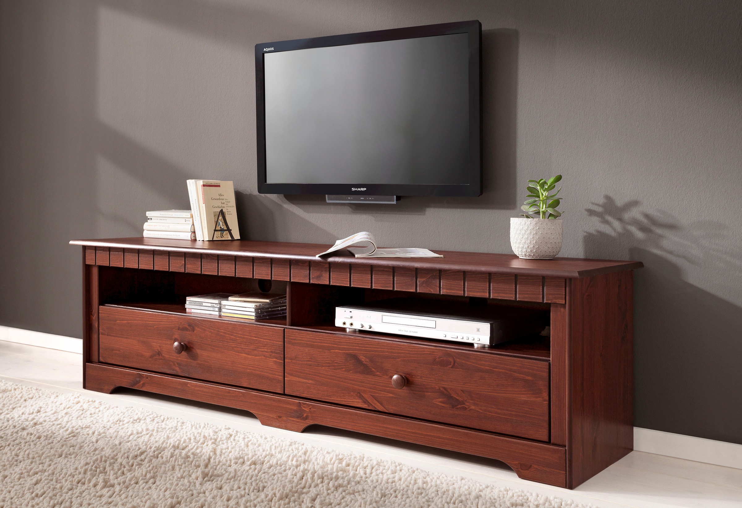 Home affaire Lowboard »Poehl«, Breite 160 cm, aus massiver Kiefer