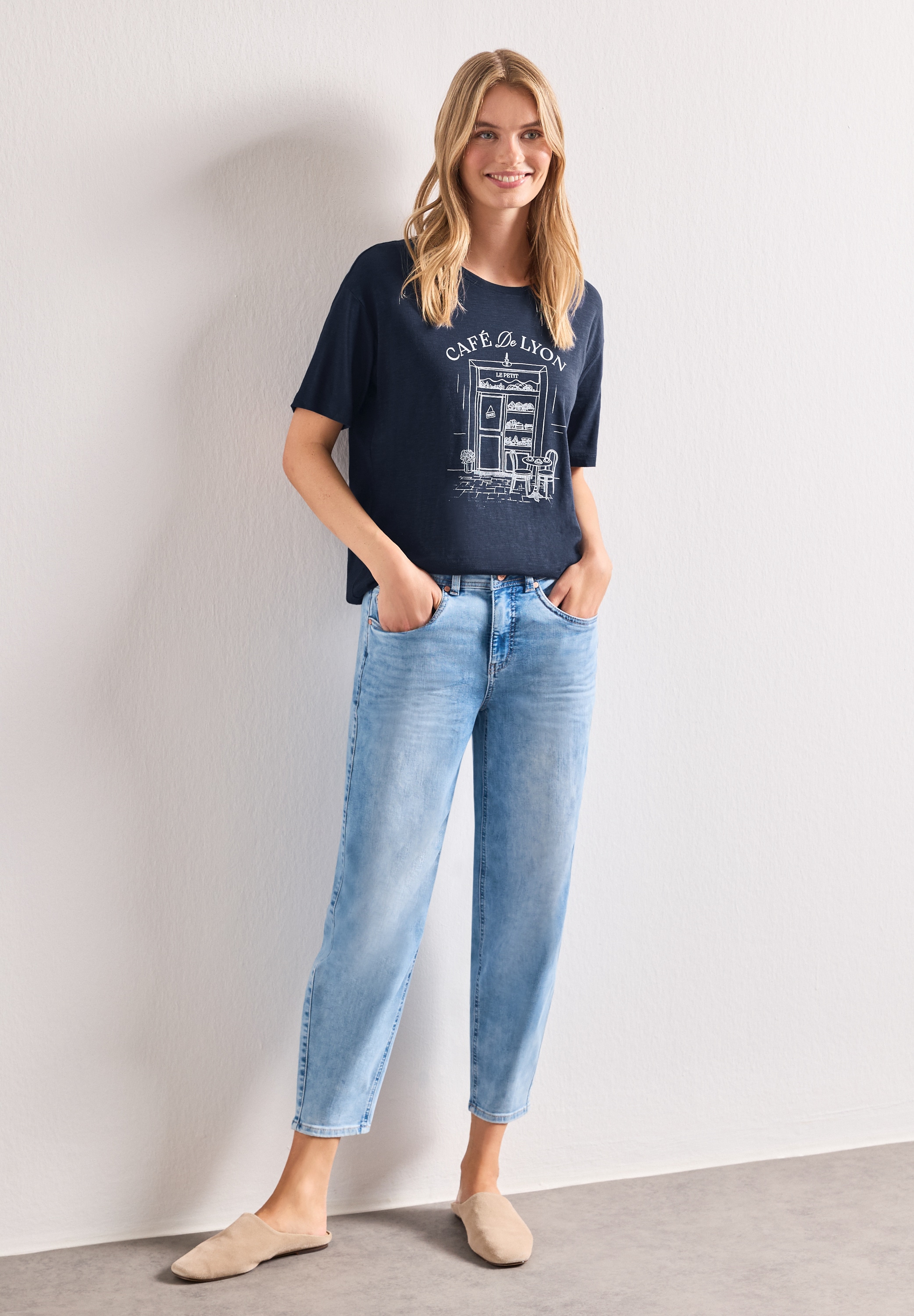 STREET ONE Rundhalsshirt Sommershirt mit Frontprint