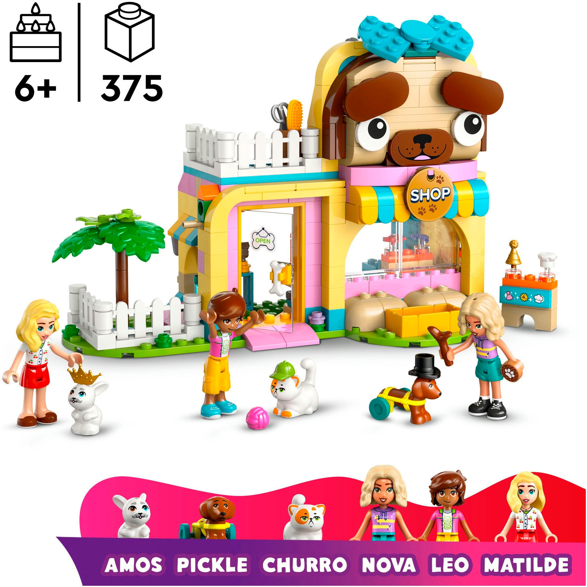 LEGO® Konstruktionsspielsteine »Geschäft für Haustierzubehör (42650), LEGO Friends«, (375 St.), Made in Europe