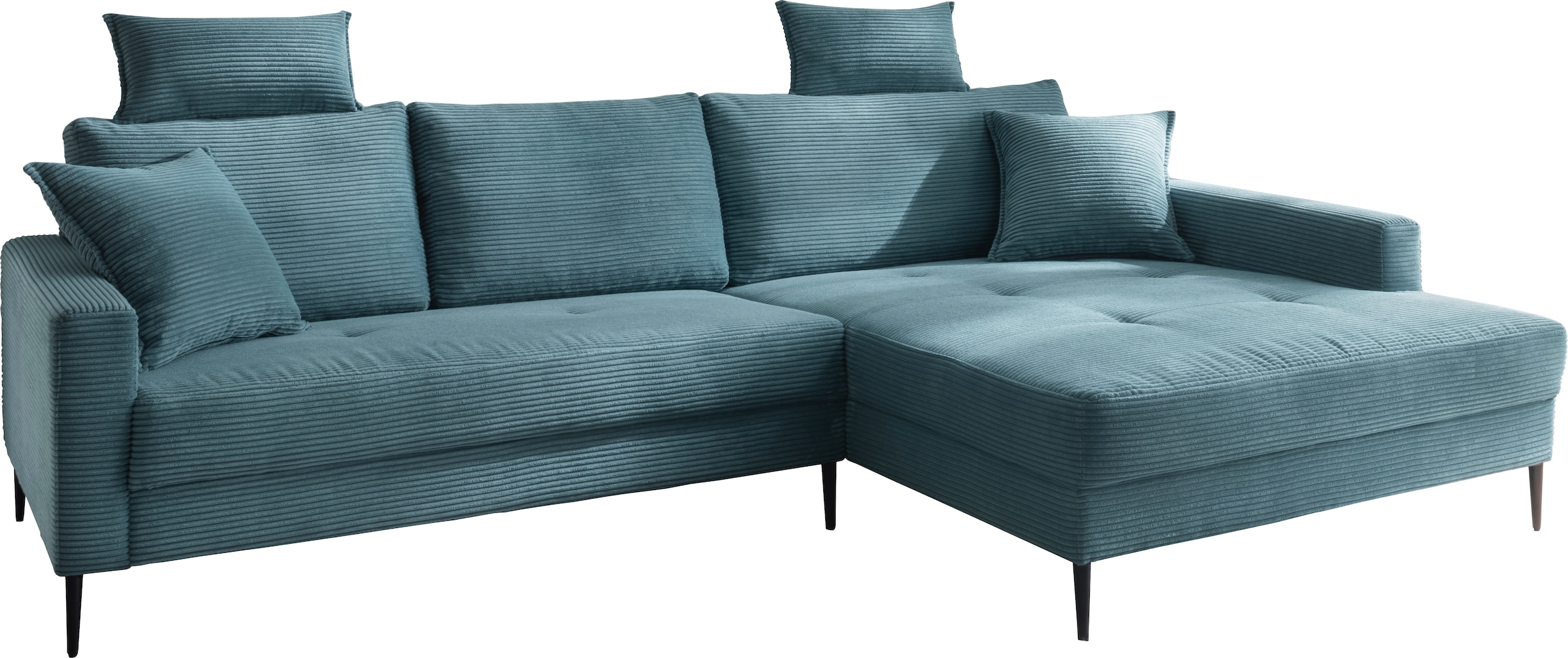 Trends by HG Ecksofa »Summer L-Form« in Cord-Stoff mit Metallfuß