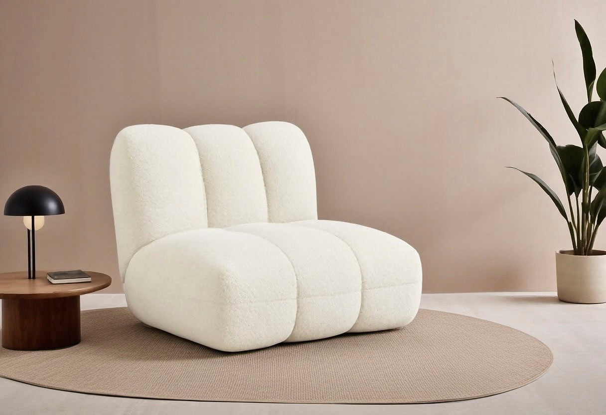 LeGer Home by Lena Gercke Sessel "Priya Loungesessel, moderne Steppung, auch in Bouclé" perfektes Einzelstück, gemütlich und modern, B/T/H: 102,5/106,5/83 cm