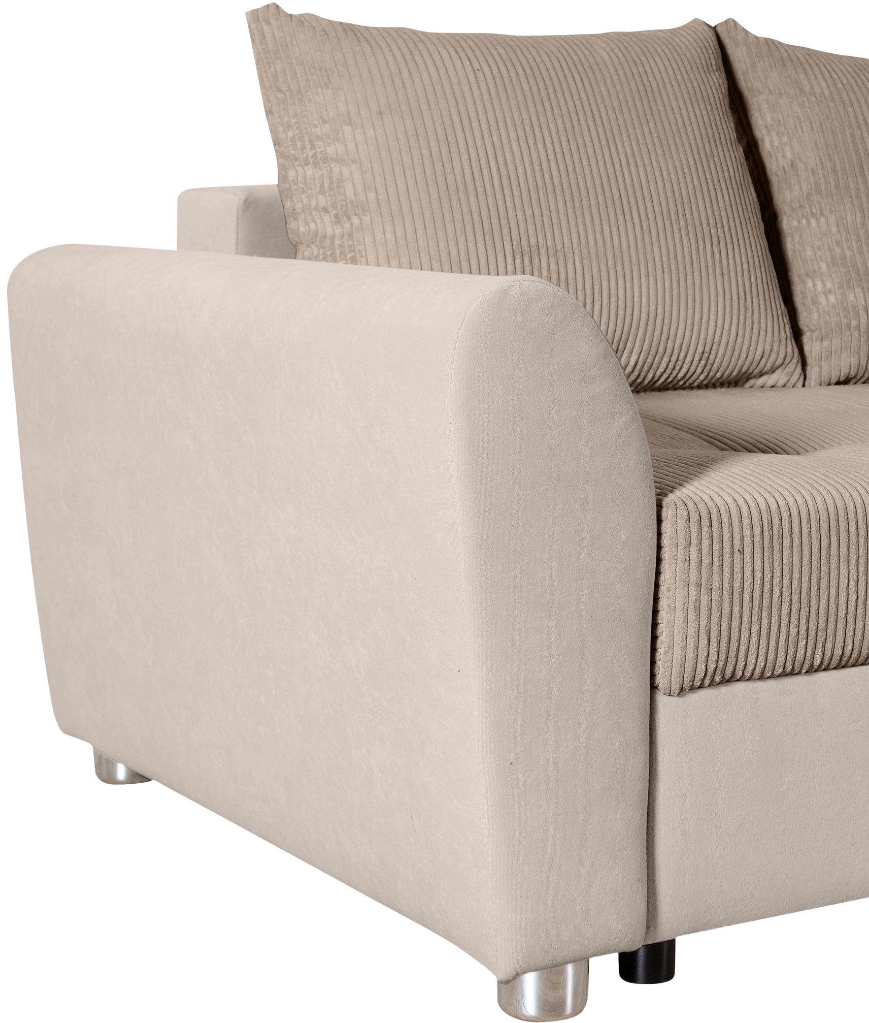 COLLECTION AB Ecksofa »Jana L-Form«, inkl. Bettfunktion,Bettkasten und Bonnelfederkern