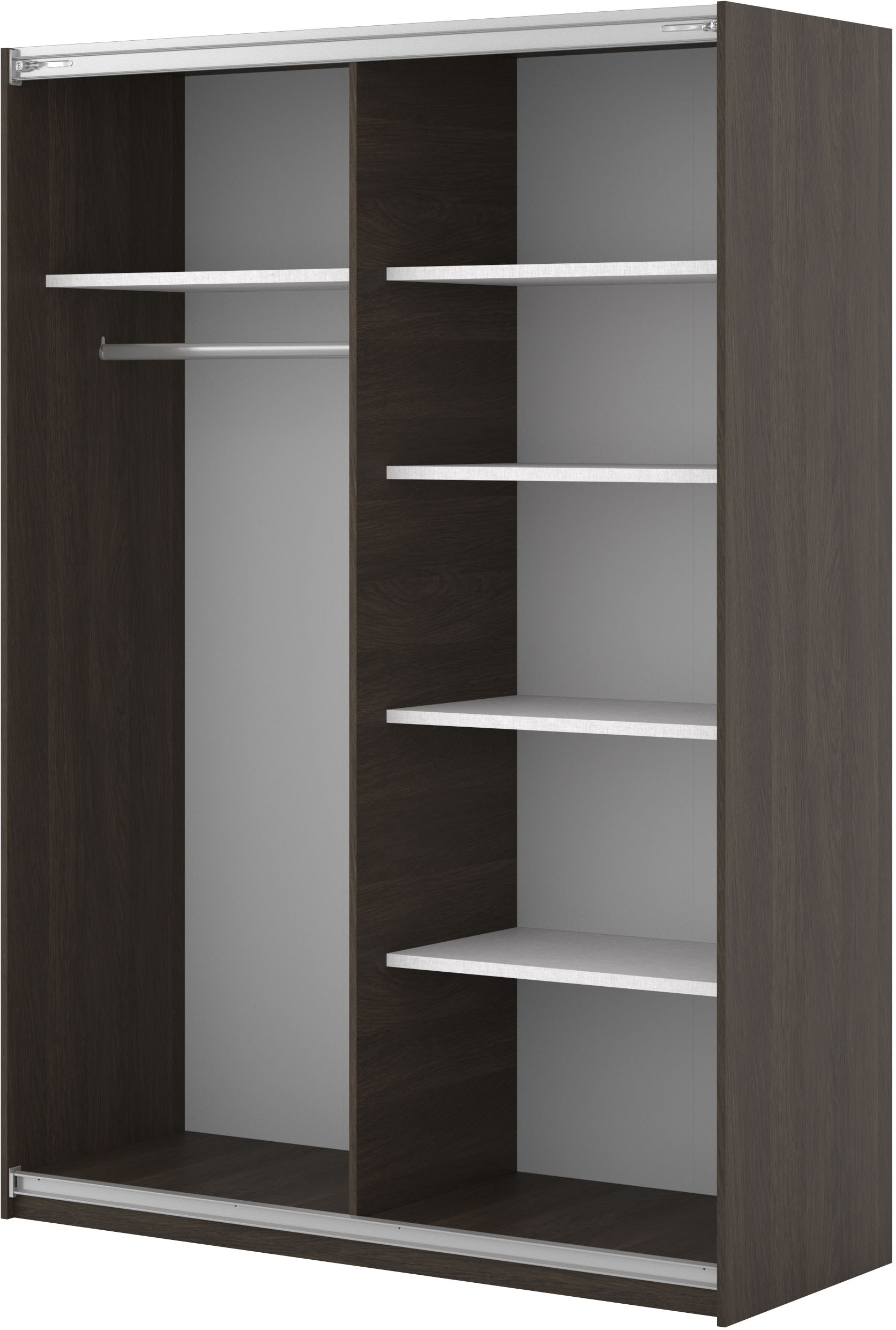 Home affaire Schwebetürenschrank »Niva, Garderobenschrank incl.kompletter Innenausstattung« Moderner Kleiderschrank, Schiebetürenschrank, Lamellen, Wäscheschrank