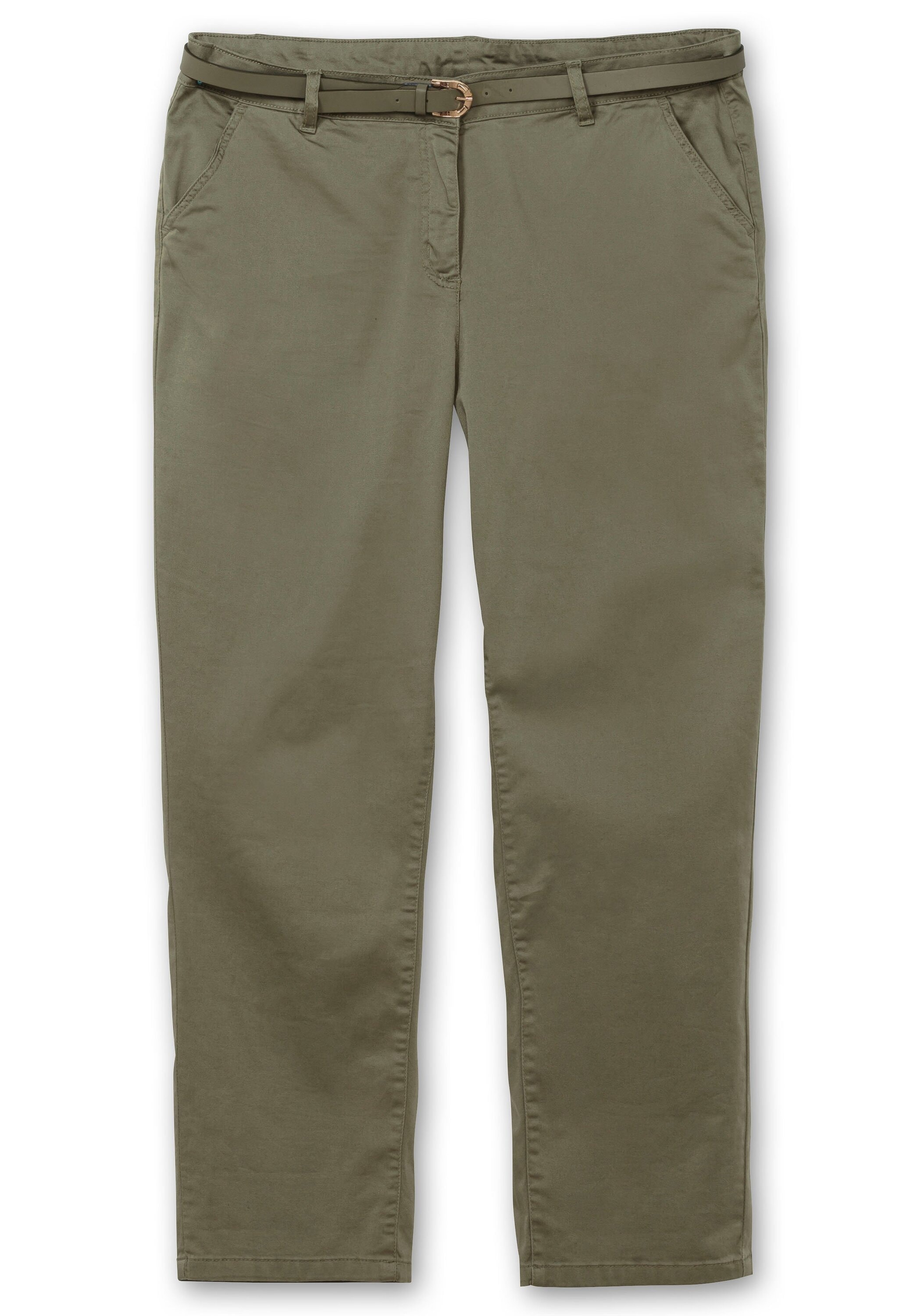Sheego Chinohose »Schmale Chinohose aus Baumwoll-Stretch, mit Gürtel«