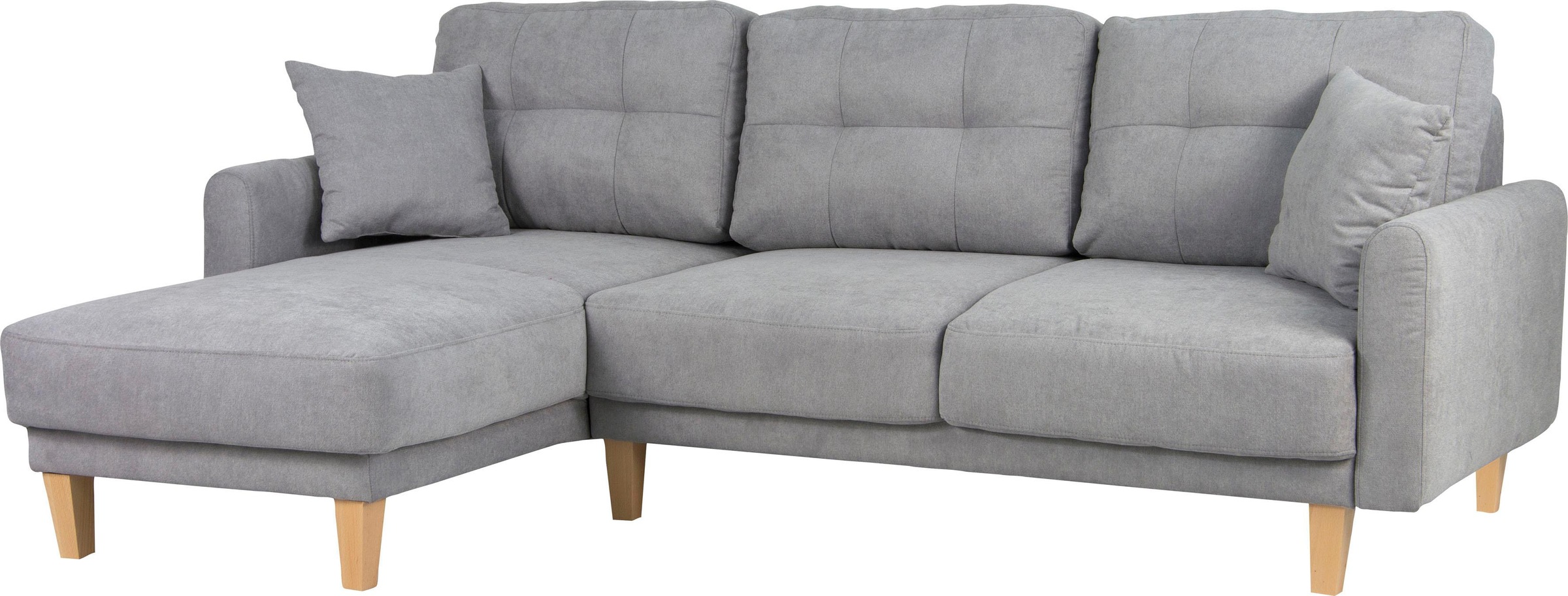 Home affaire Ecksofa »Triplo, Zierkissen, Schlaffunktion, B/T/H: 234/164/89 cm, L-Form«, wahlweise mit Bettfunktion und Bettkasten, Liegefläche 210/132 cm