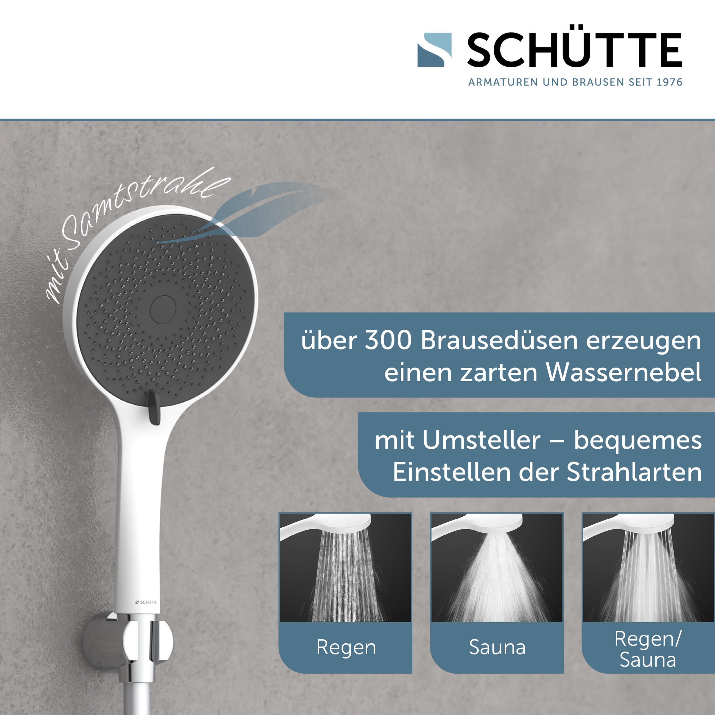 Schütte Handbrause »CAPRI«, Duschbrause, 3-fach verstellbar, Antikalk, wassersparend
