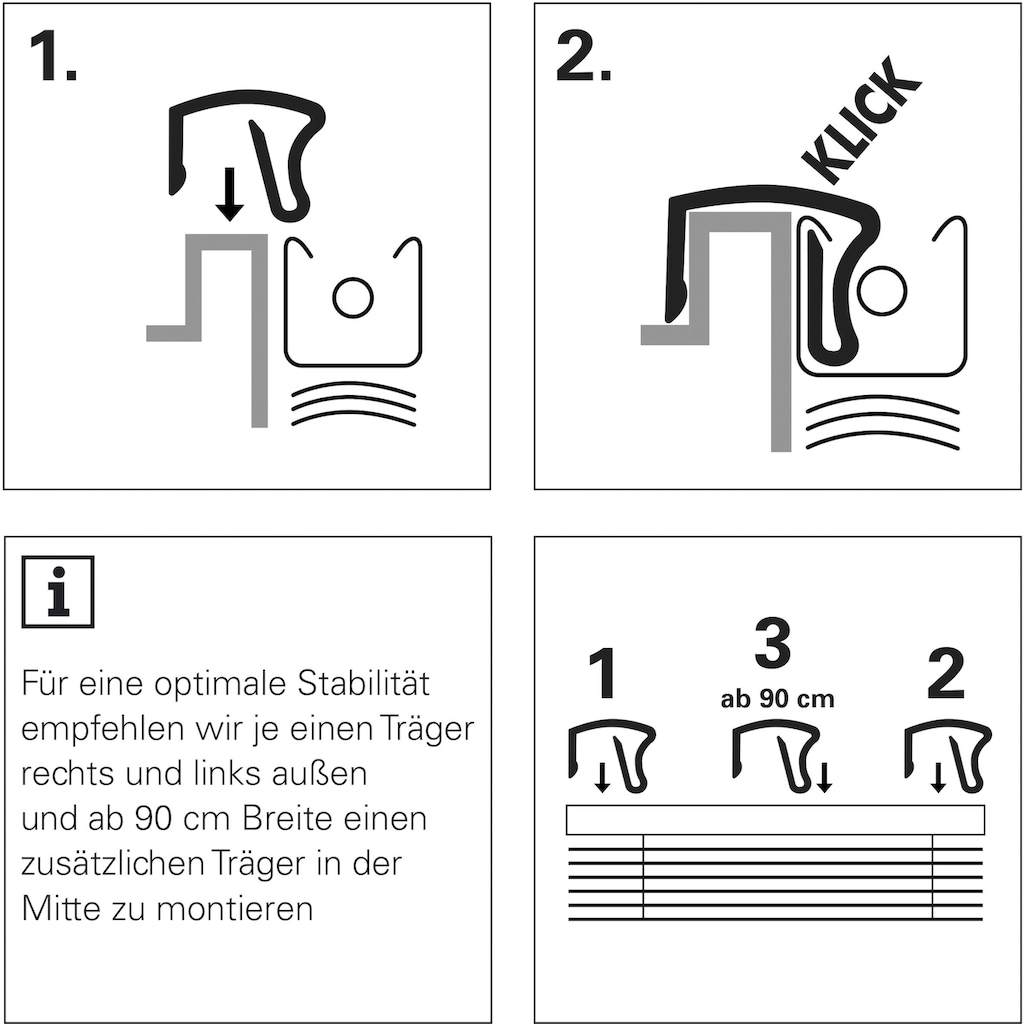 GARDINIA Sichtschutzbefestigung »Klemmhalter für Aluminium-Jalousien«, (6 St.)