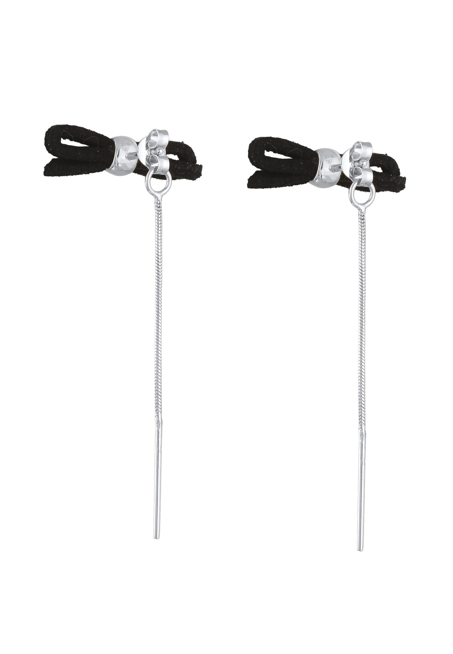 Elli Paar Ohrstecker »Ohrringe Ohrhänger Schleife Velour Leder Optik 925 Silber«
