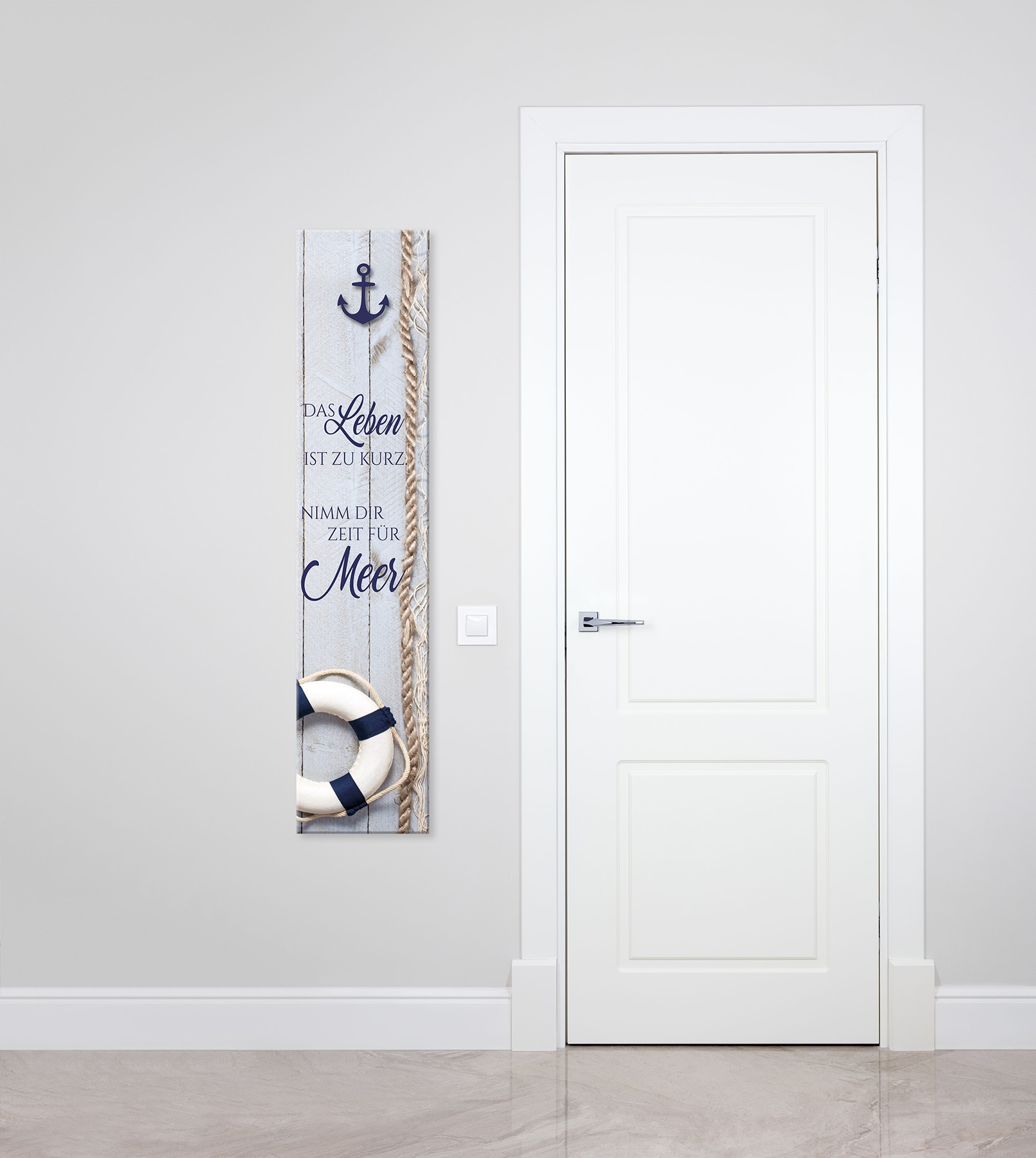 Bönninghoff Leinwandbild »Wandbild MARITIM 25x120 cm – Leinwandbild Keilrahmen Deko modern« Anker | Meer | Sprüche & Texte 1 Stk. tlg. auf Keilrahmen gespannt