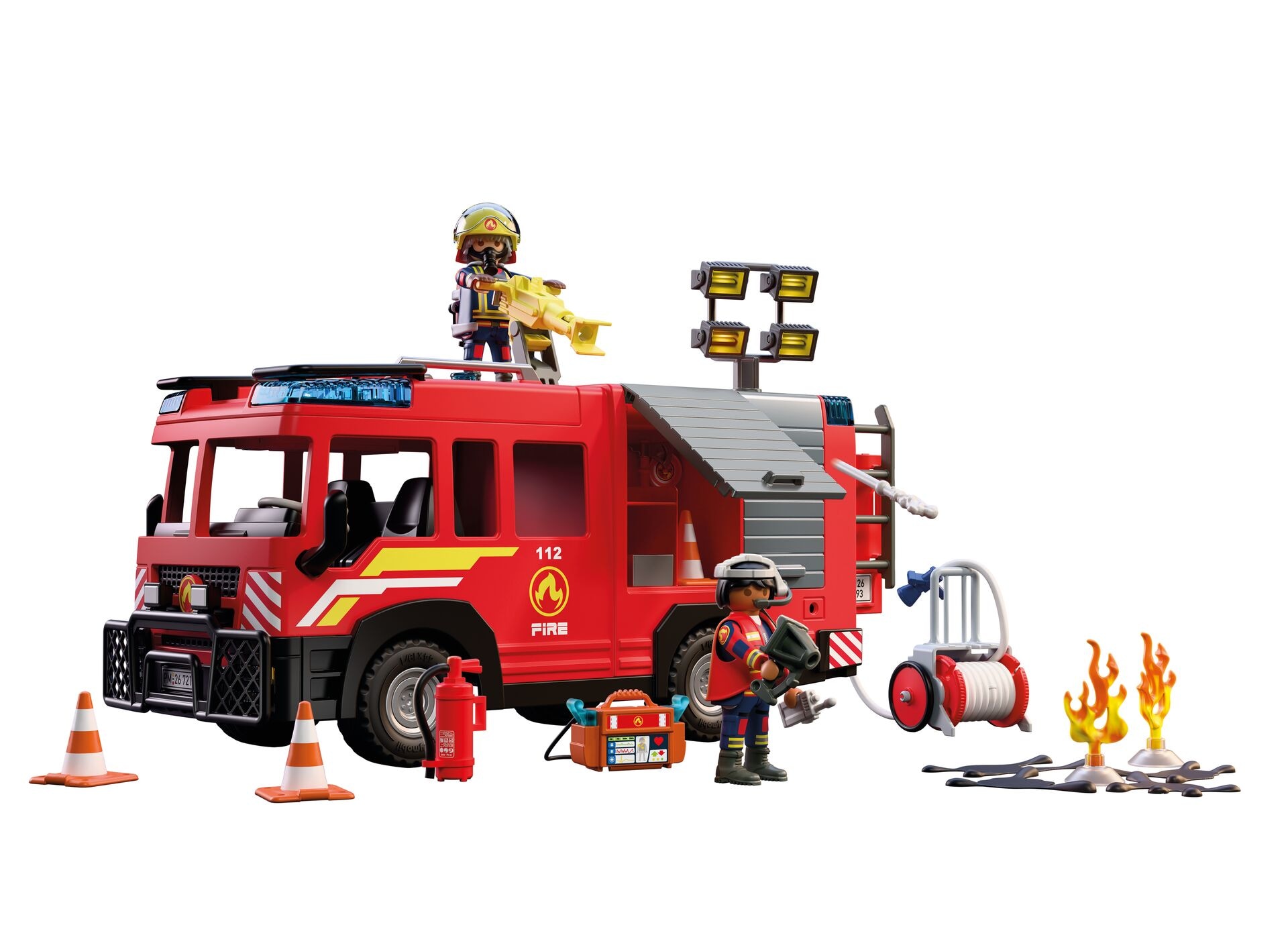 Playmobil® Konstruktions-Spielset »Feuerwehr-Rüstfahrzeug (72193), City Action« mit Licht- und Soundeffekten