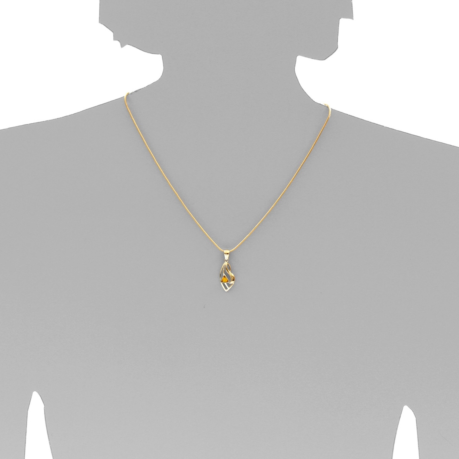 OSTSEE-SCHMUCK Kettenanhänger »- Sadie 29 mm - Gold 585/000 - Bernstein«