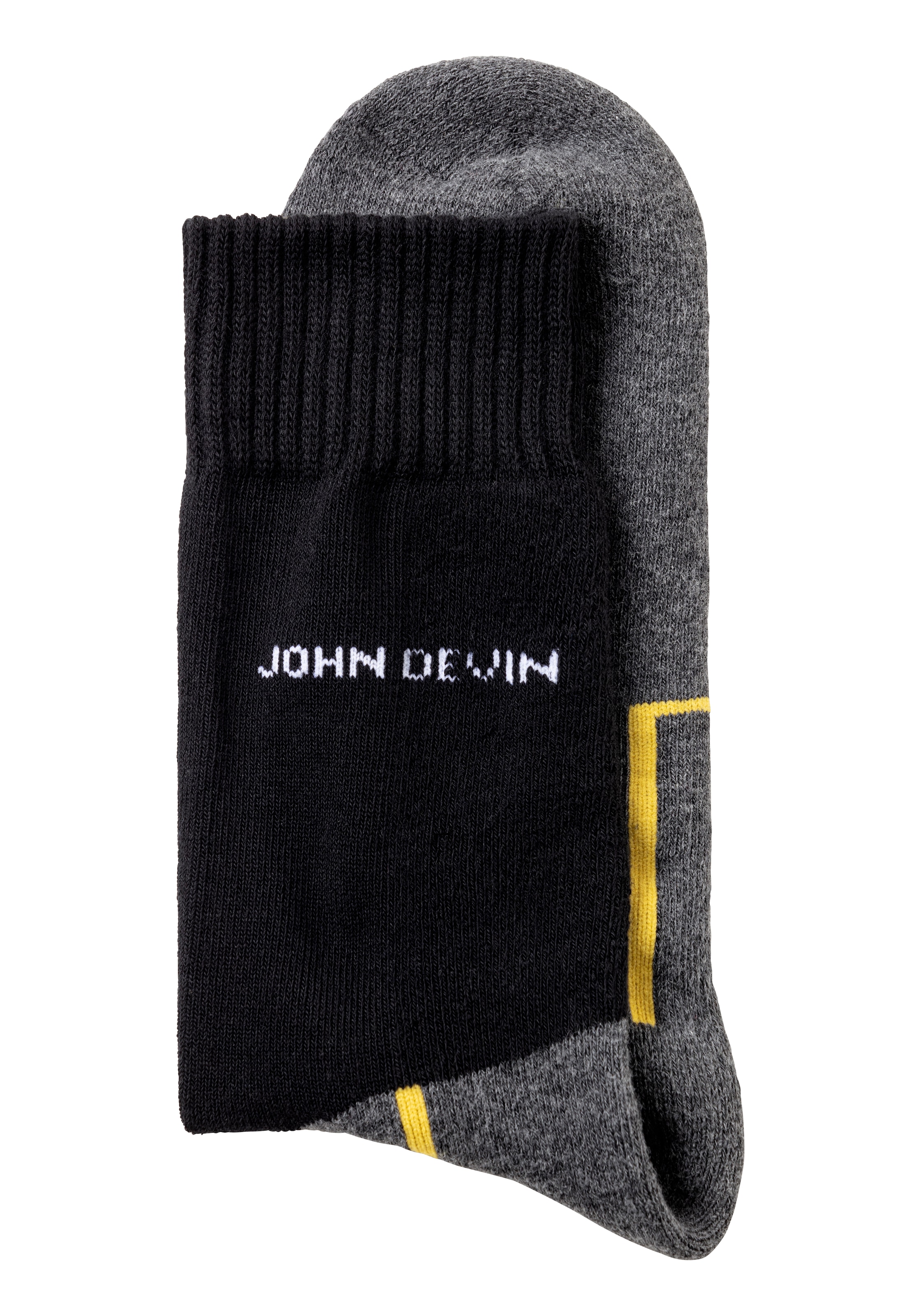 John Devin Funktionssocken, (Packung, 4 Paar), mit Sohlen über Zehen und hoch Fersenplüsch