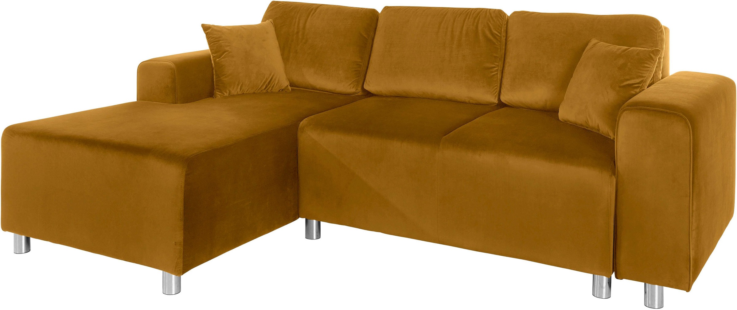 Guido Maria Kretschmer Home&Living Ecksofa »Györ«, L-Form, wahlweise mit Bettfunktion und Bettkasten incl. 2 Zierkissen