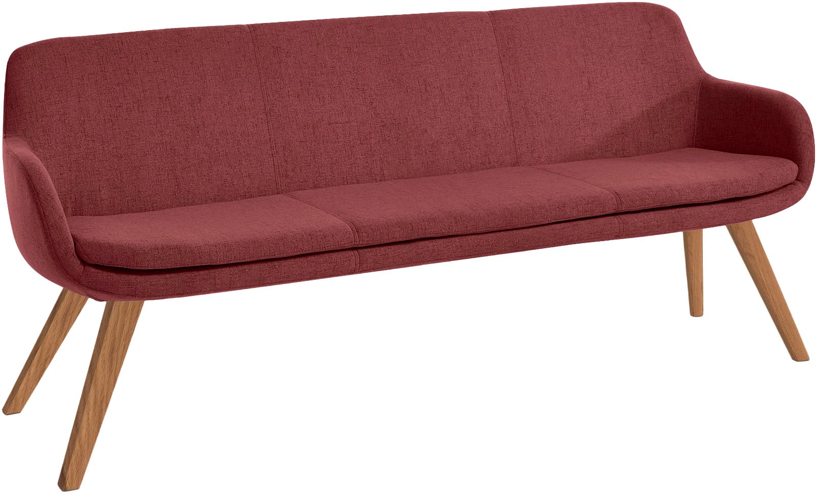 Musterring, Essbank »Tavia« Stativgestell Wildeiche massiv geölt, Breite 180, 200 oder 220 cm, bordeaux + Wildeiche, 100% PES,