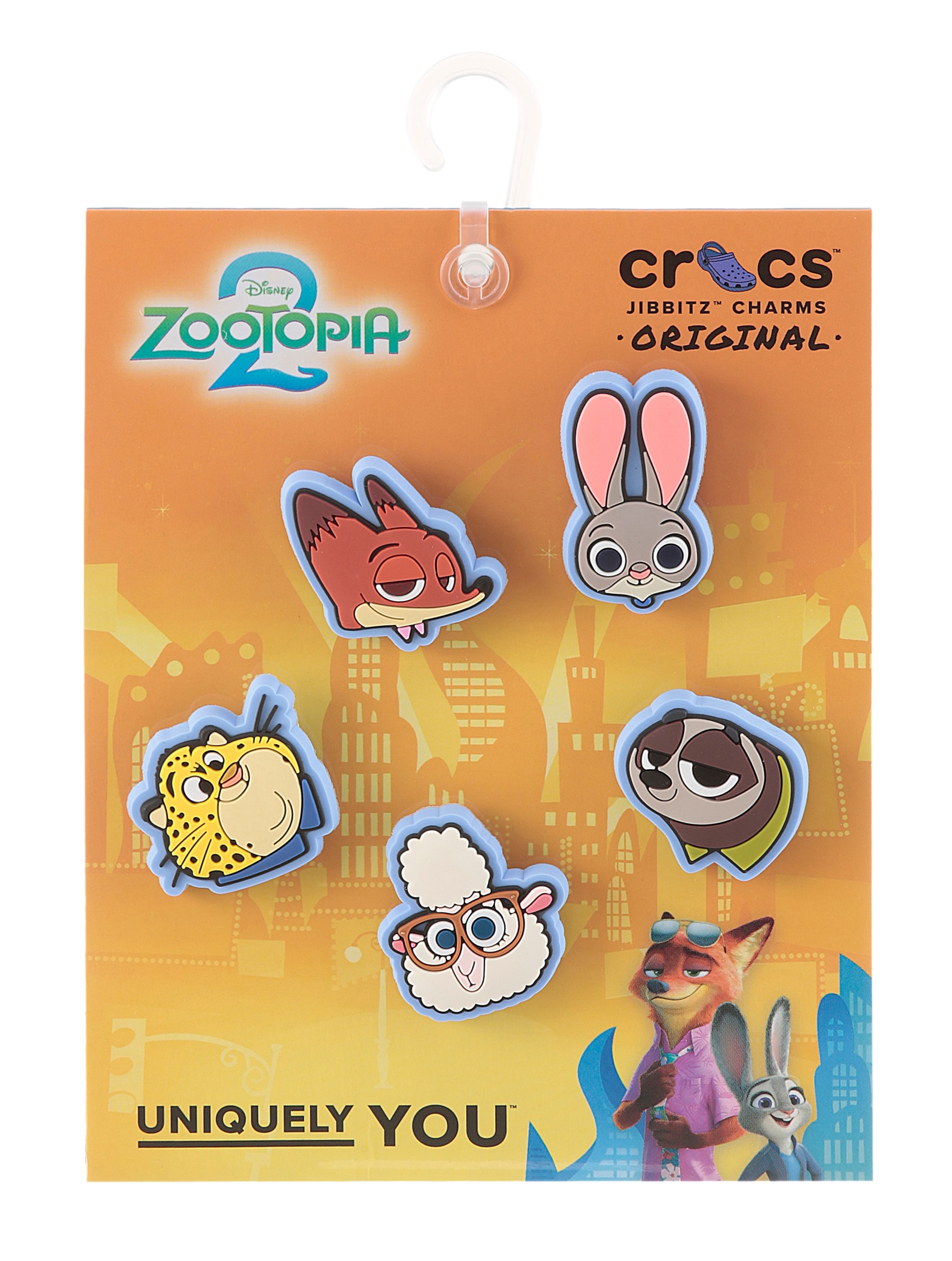 Crocs Schuhanstecker »Jibbitz™ Zootopia« Set, Kein Spielzeug. Nicht für Kinder unter 3 Jahren geeignet, 5 Stk. tlg. Charm, Anstecker, Set mit Zoomania Motiven