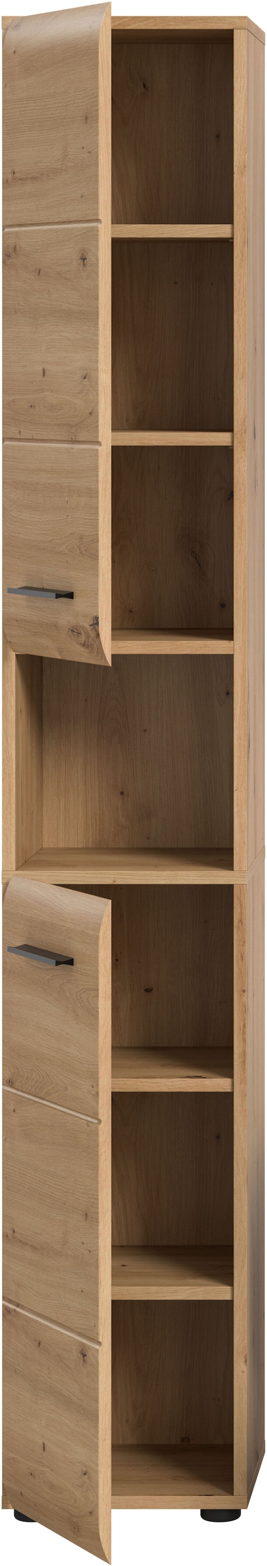 welltime Stauraumschrank »FLORENZ, Höhe 185cm, 2 Türen, 7 Fächer, 4 Einlegeböden« TOPSELLER!, 1 Stk. tlg. Florenz, Badschrank hoch, Artisan Oak NB, 185 cm Hoch