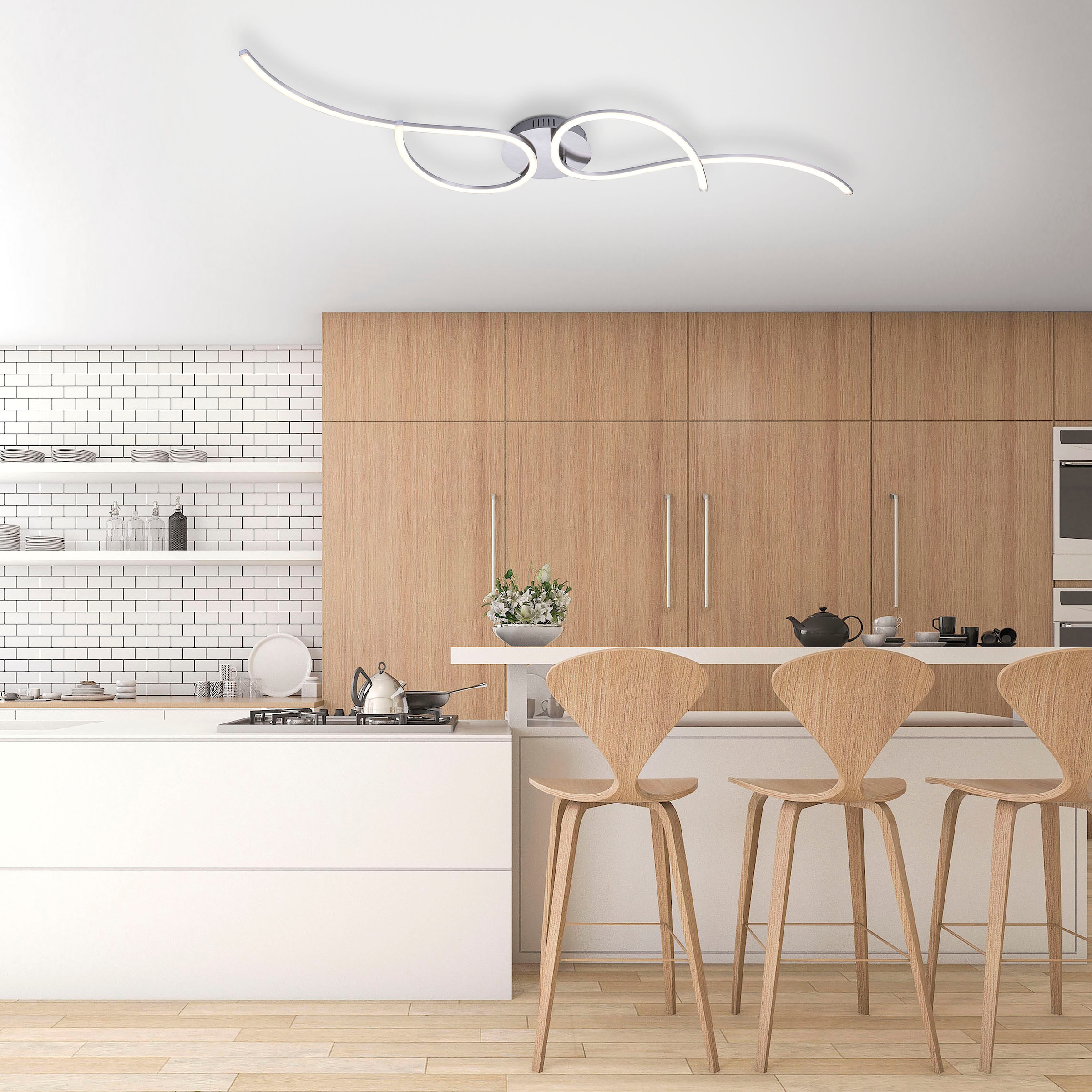 JUST LIGHT LED Deckenleuchte »TYLER«, 2 flammig, Leuchtmittel LED-Board | LED wechselbar, stufenlos dimmbar über den Wandschalter; ein Arm ist drehbar