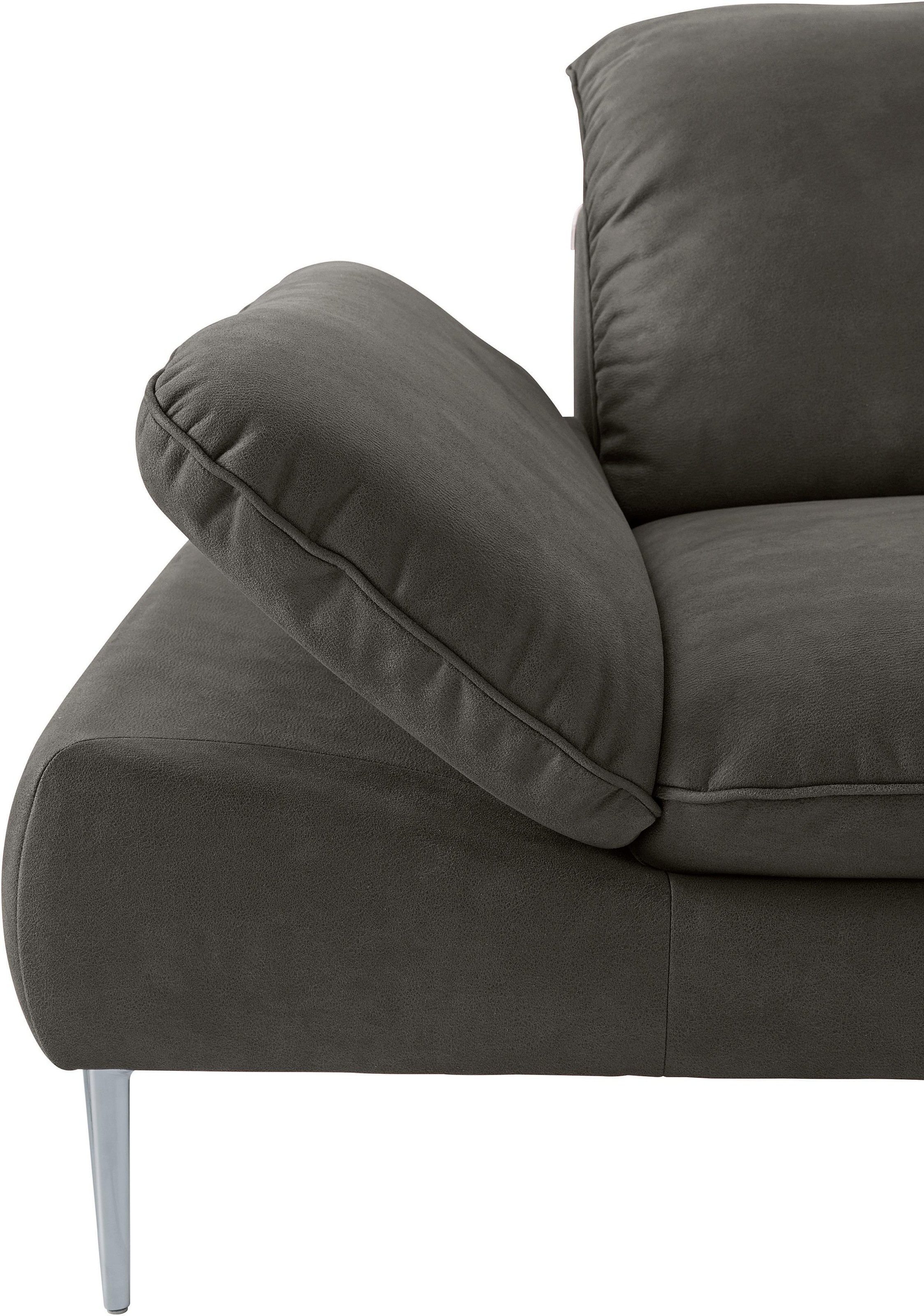 W.SCHILLIG Ecksofa »enjoy&MORE, Designsofa, bequem, zeitlos und elegant, L-Form«, mit Sitztiefenverstellung, Füße silber matt, Breite 340 cm
