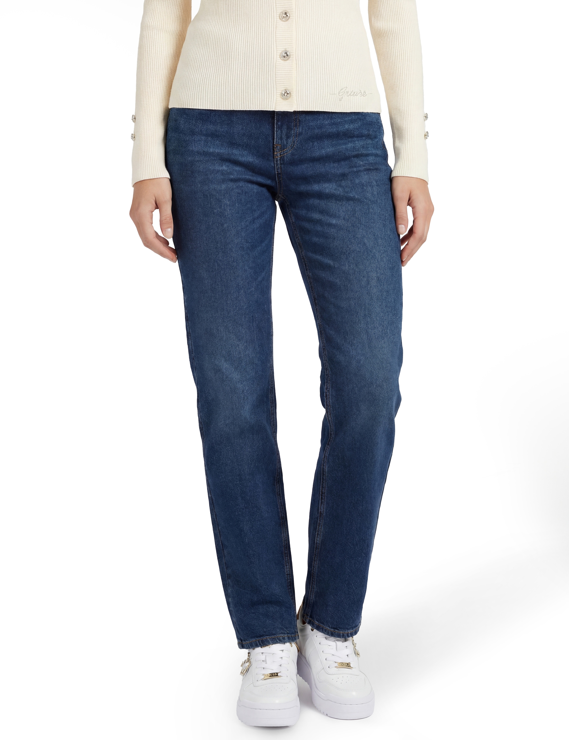 Guess Straight-Jeans »ICONIC STRAIGHT« aus Baumwoll-Lyocell-Mix