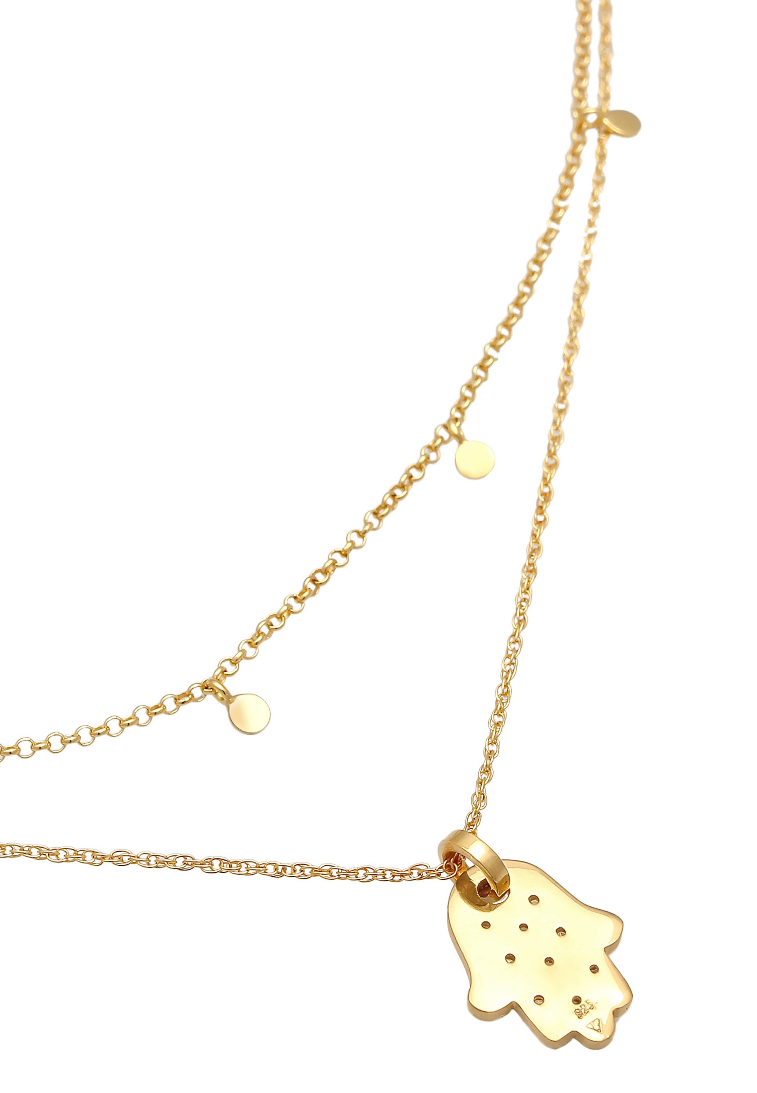 Elli Choker »Halskette Choker Plättchen Fatimas Hand Zirkonia 925 Silber«