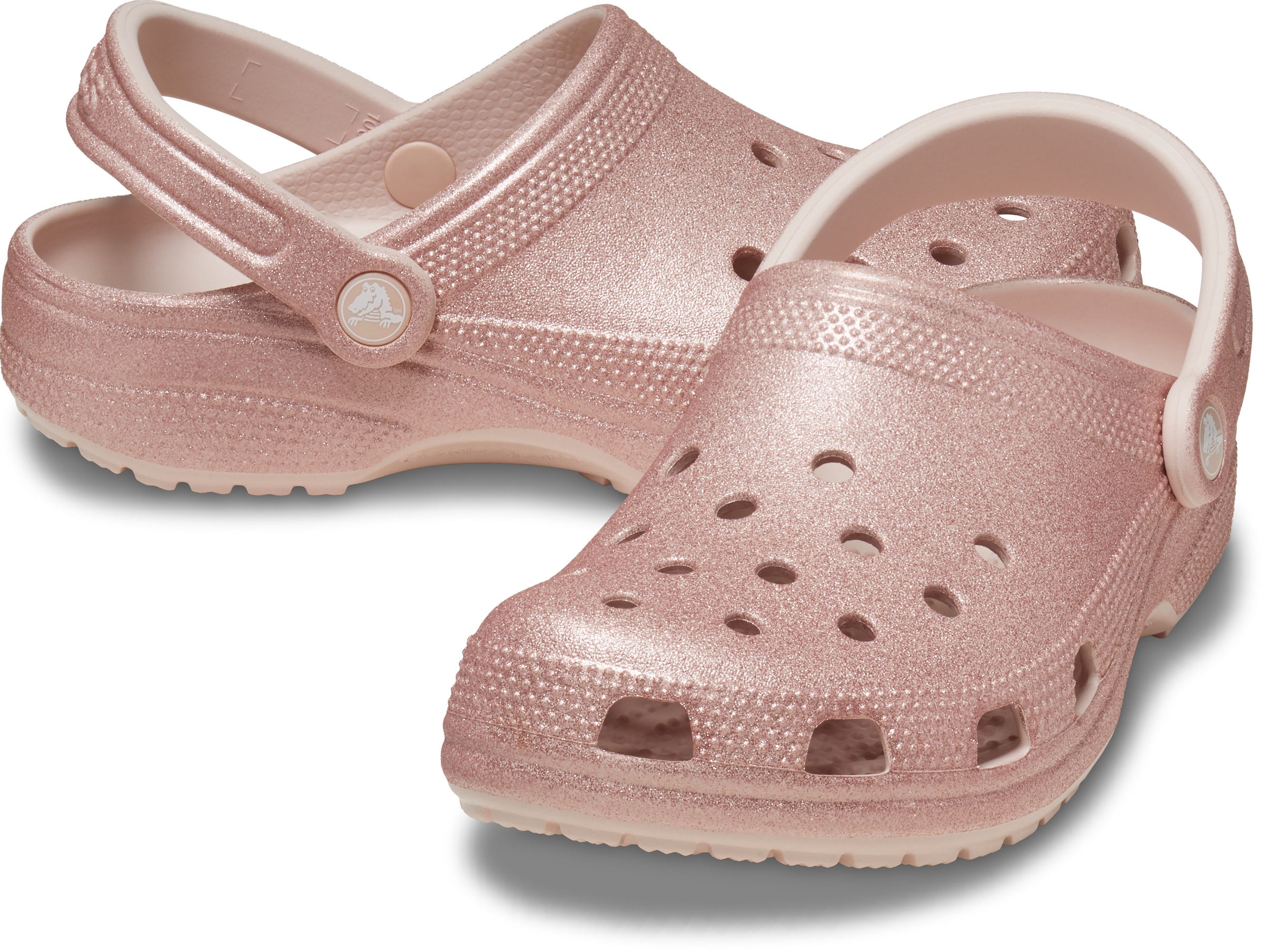 Crocs Hausschuh »Classic Glitter Clog, Badesandale,«, Sommerschuh, Schlappen, Schlupfschuh mit Glitzer verziert