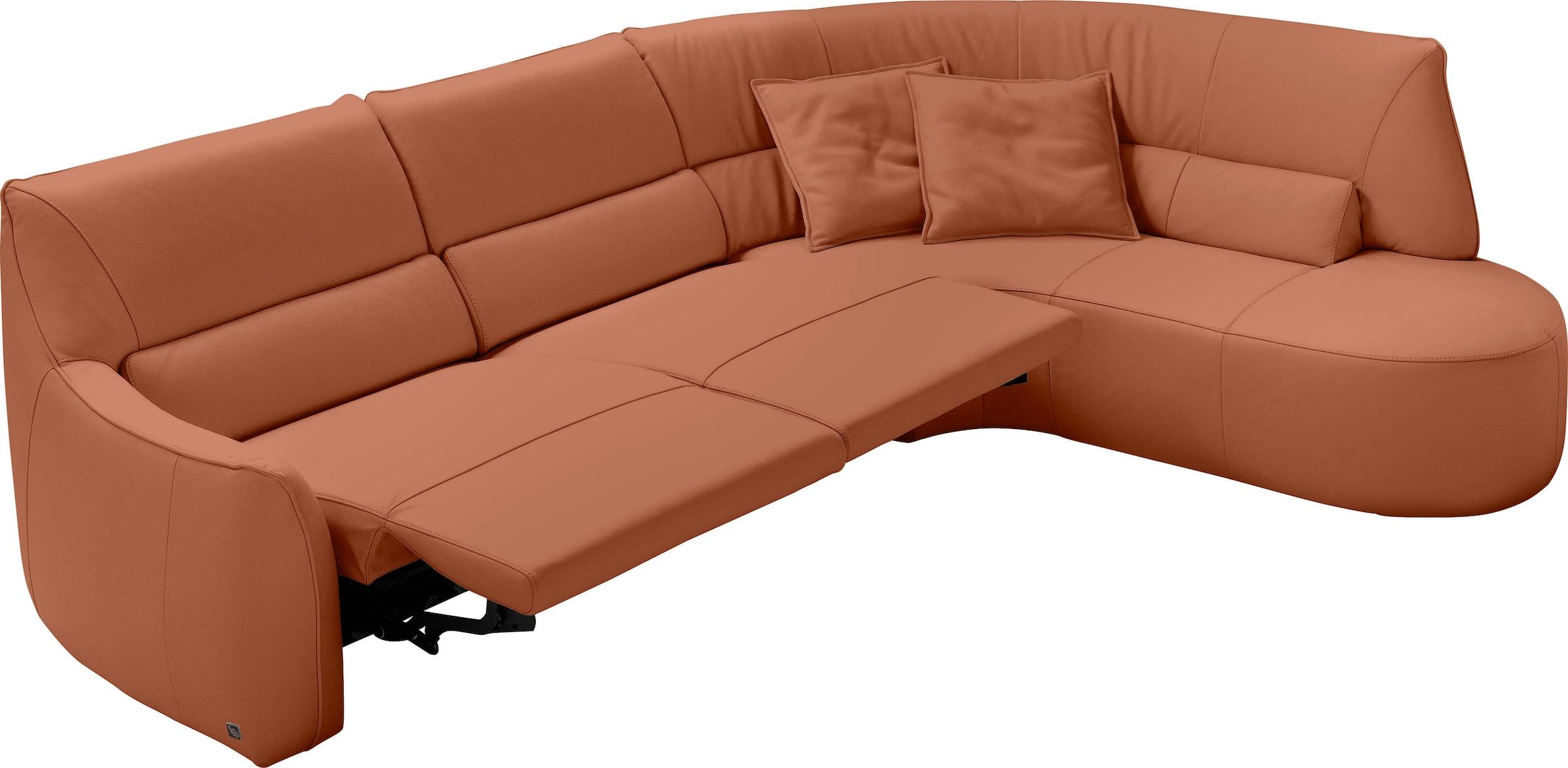 Egoitaliano Ecksofa »Puffy, extravagant & edel, Retro Designsofa, hoher Sitzkomfort, L-Form«, mit Ottomane, wahlweise mit und ohne elektrischer Relaxfunktion
