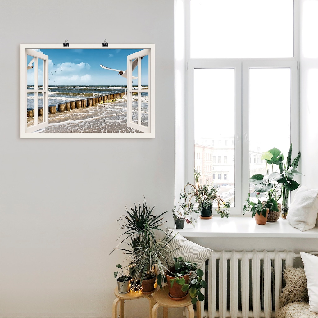 Artland Wandbild »Fensterblick - Ostsee«, Fensterblick, (1 St.)