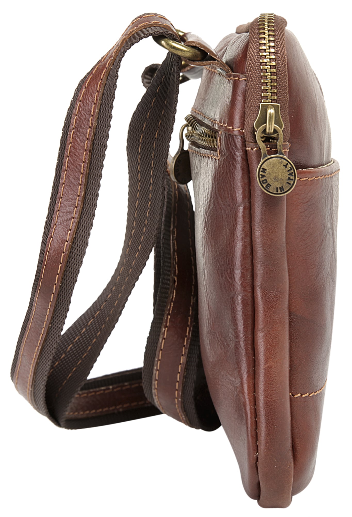 Piké Umhängetasche, echt Leder, Made in Italy