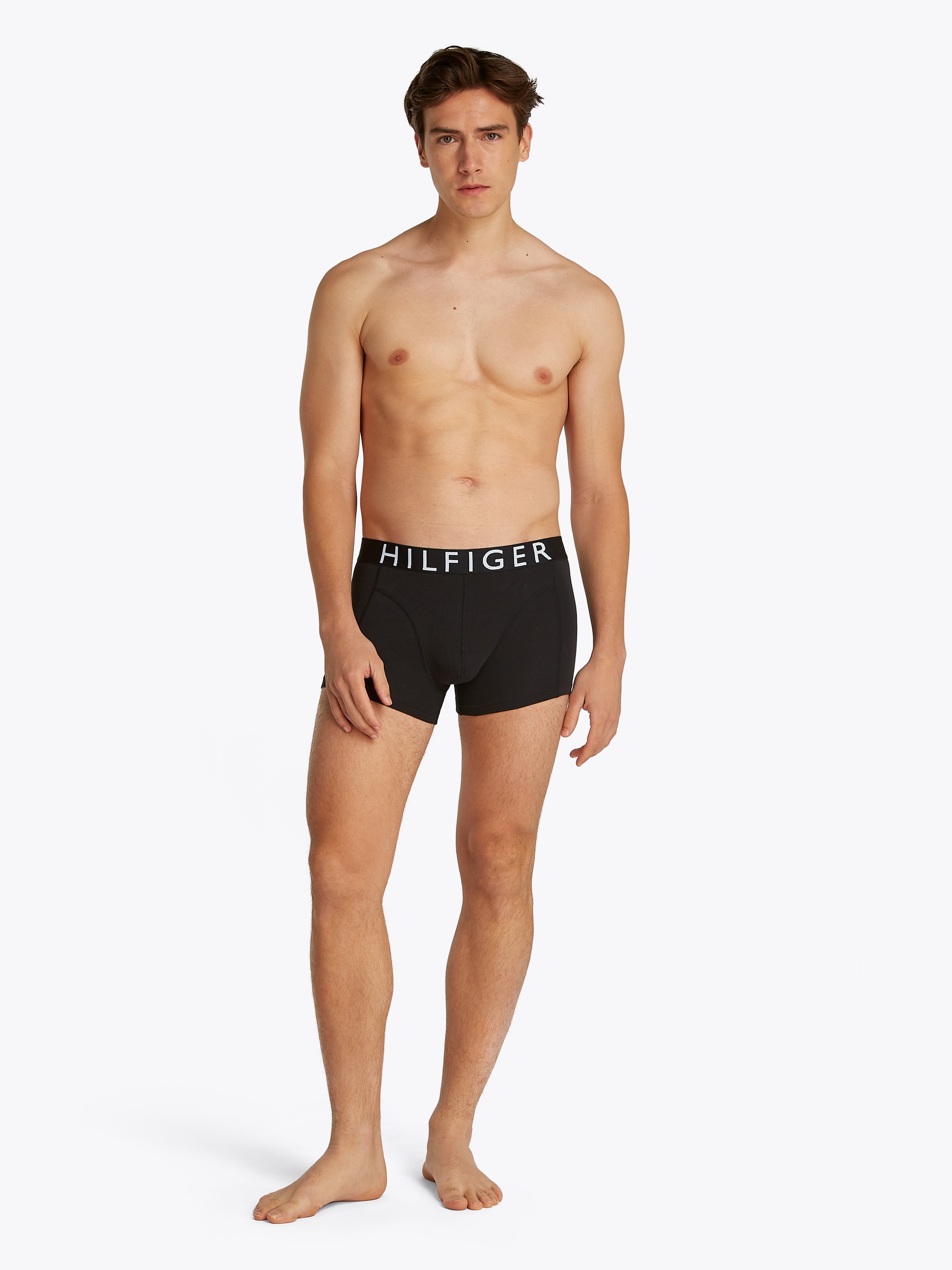 Tommy Hilfiger Underwear Trunk »mit Kontrast-Logo-Taillenbund«, (3 St.), aus Stretch-Baumwolle, normale Leibhöhe