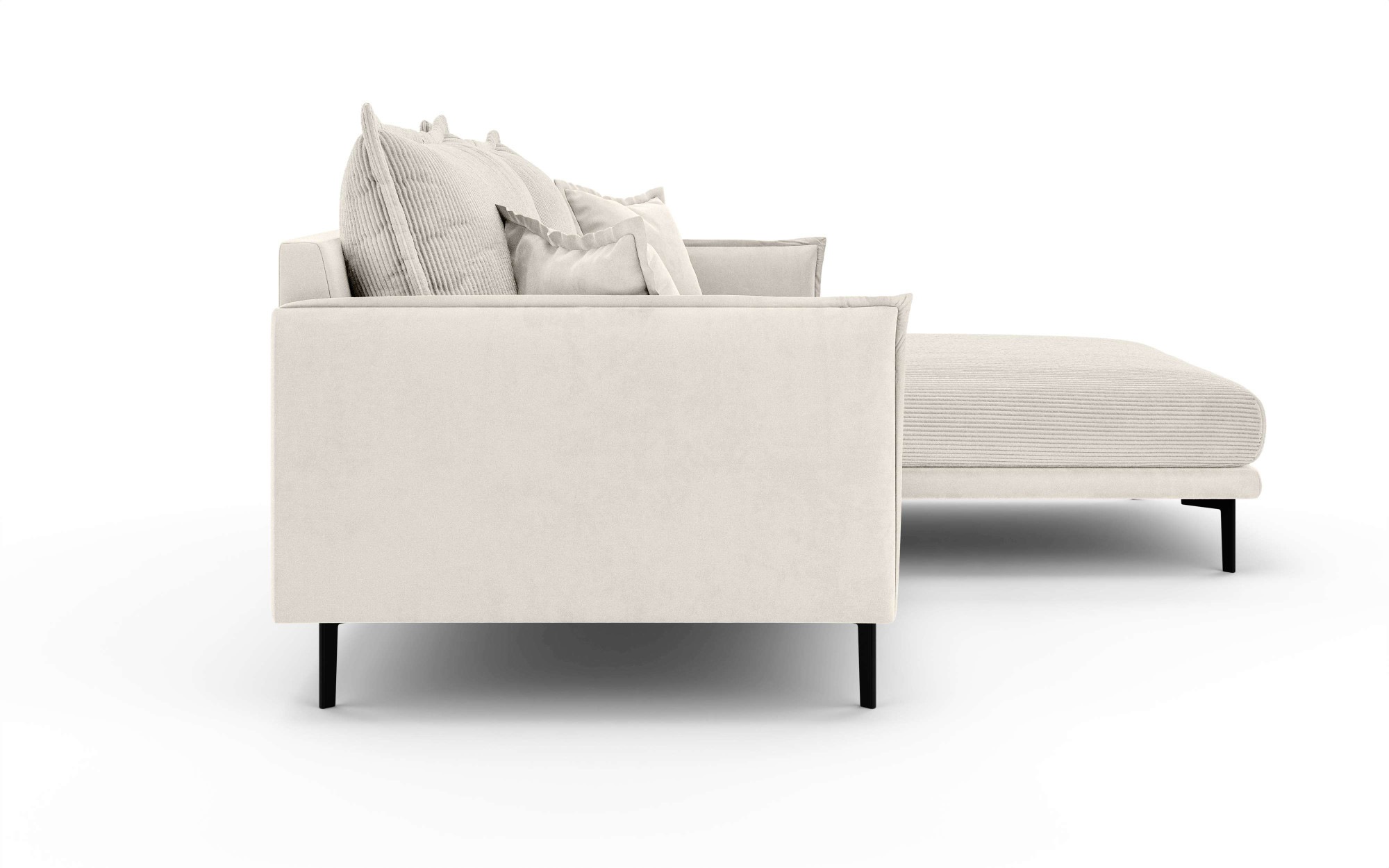 INOSIGN Ecksofa »ALEXANDRIA mit Recamiere rechts oder links bestellbar, moderne Bezüge«, L-Form mit Wellenunterfederung, Maße: B/H/T 246/86/190 cm