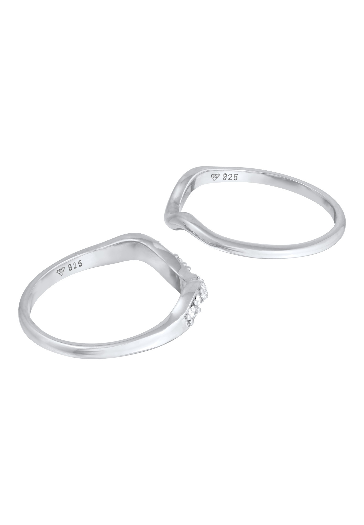 Elli Ring-Set »Ring Stapelring Swing Kristalle (2-tlg.) 925 Silber«
