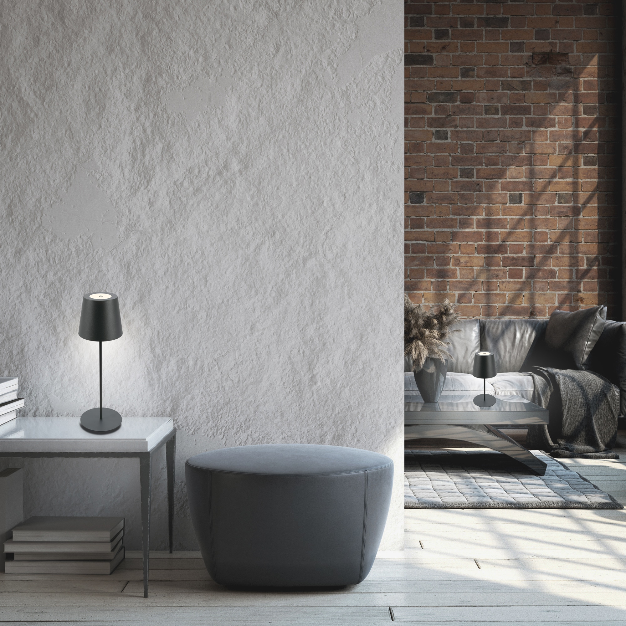 Briloner Leuchten Tischleuchte »2er Set LED Tischlampe kabellos, anthrazit« 2er Set LED Tischlampe kabellos 36x10,5 cm Anthrazit