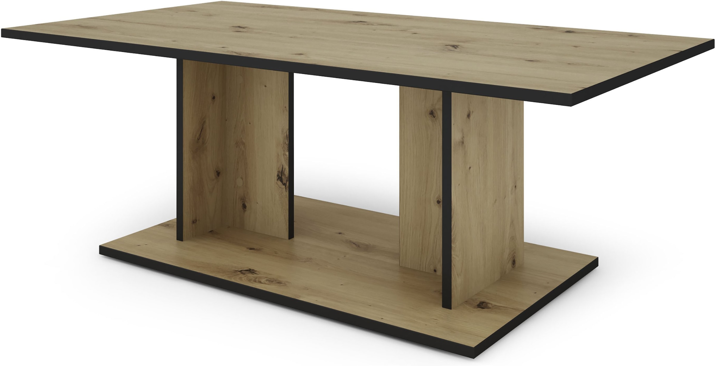 byLIVING Couchtisch »TOM« Eiche-Optik oder Weiß, Kante schwarz, Belastbarkeit 40 kg, B: 110 cm
