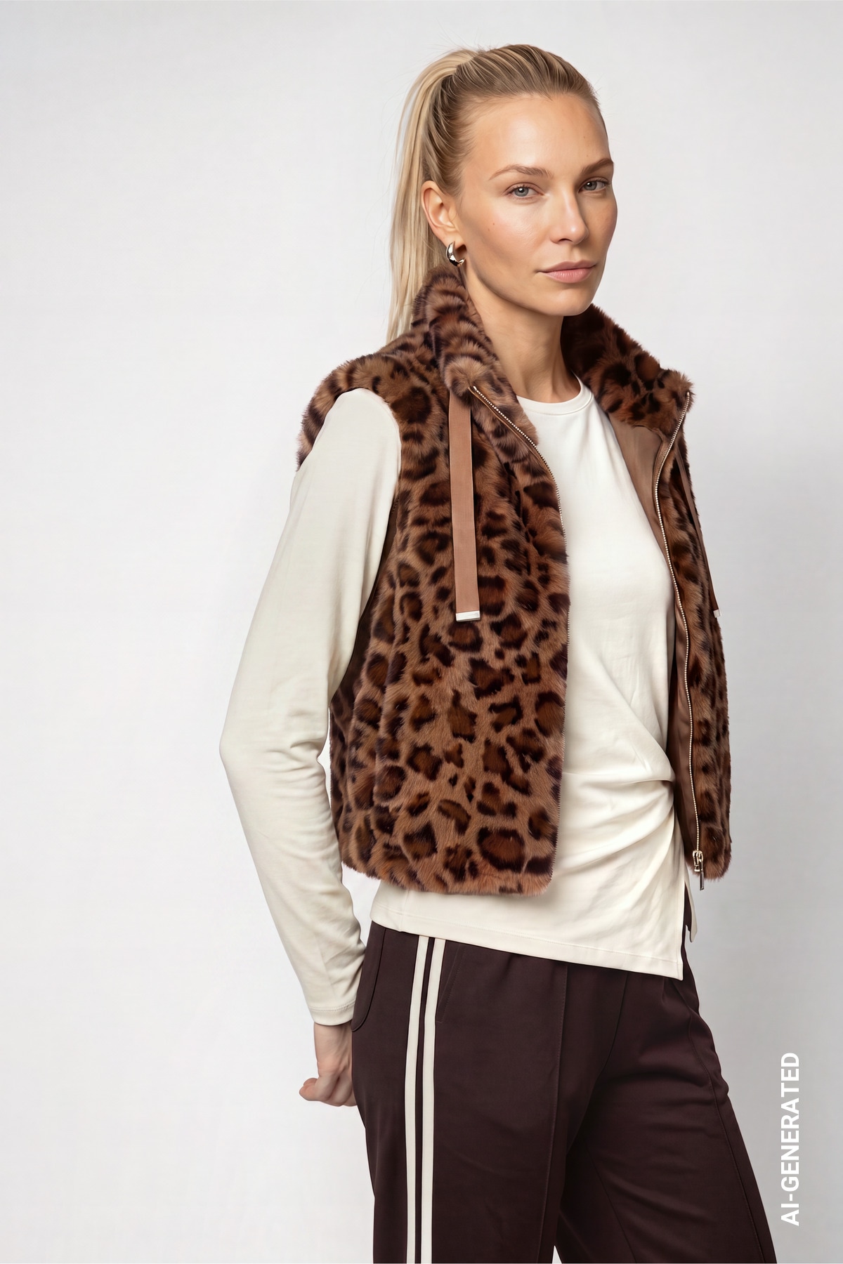 MONARI Gilet in Felloptik  braun | 46