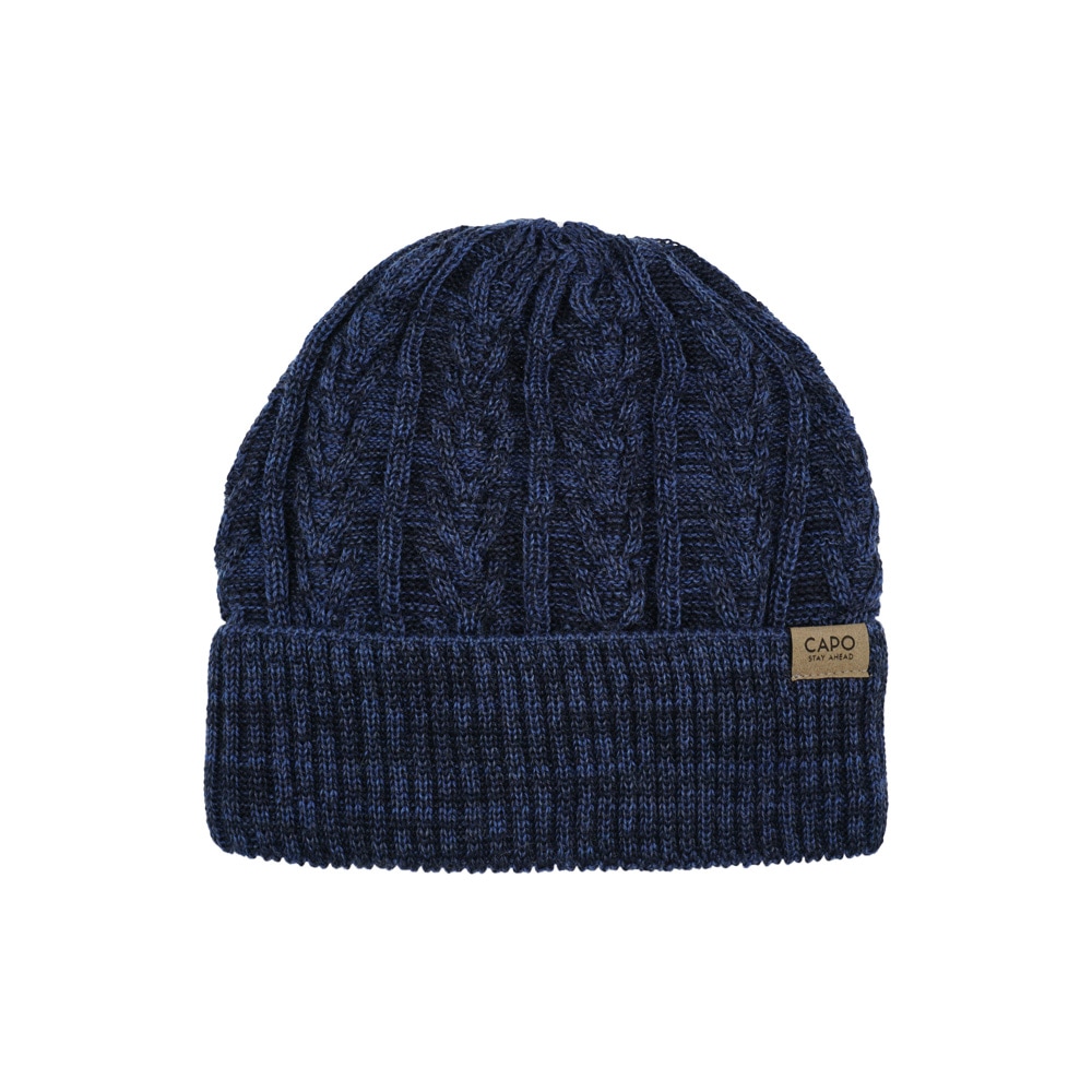 CAPO, Herren, Strickmütze Rippenstrick, natürliche Thermoregulierung, midnight, midnight, Herrenmütze von CAPO