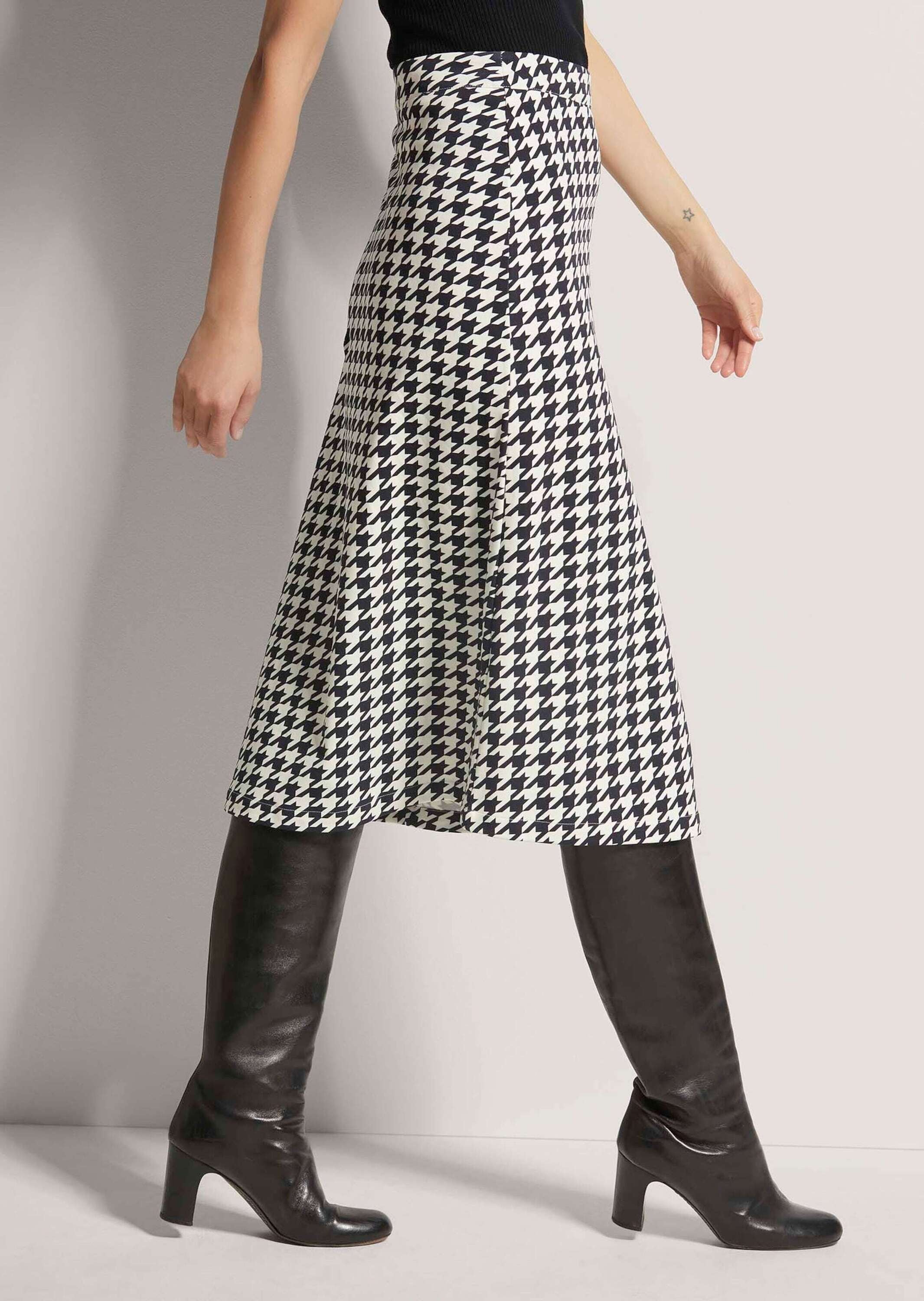 MADELEINE Midirock »Rock Langer Rock im Hahnentritt-Dessin«