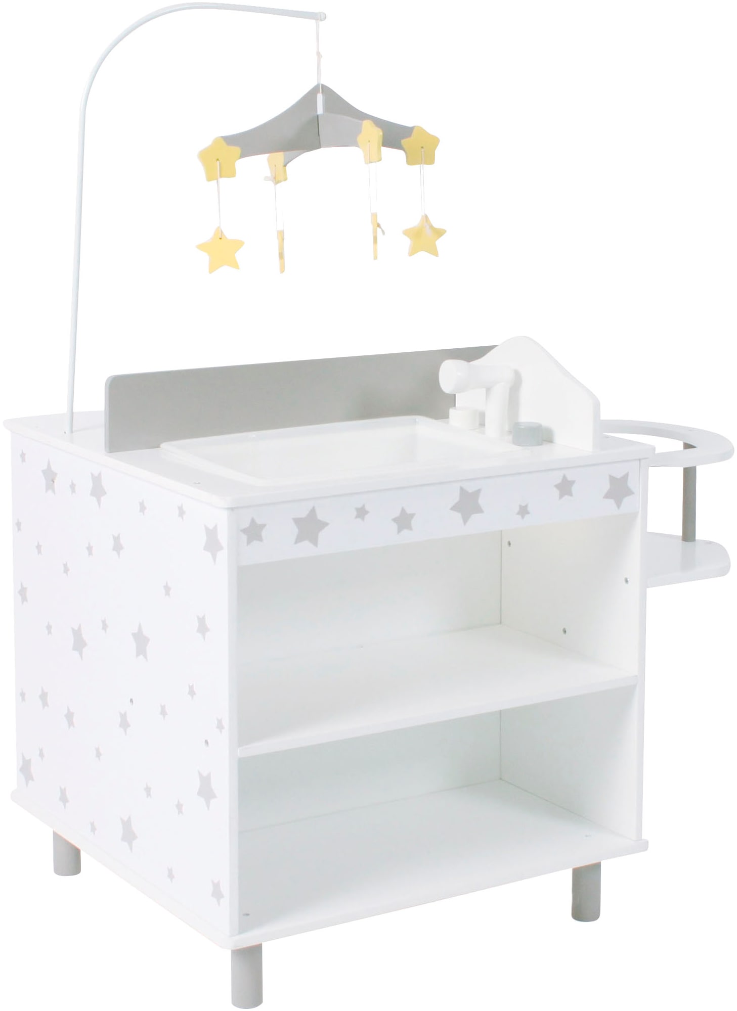 CHIC2000 Puppenwickeltisch »Puppen-Wickelstation Stars grey«, mit Mobile