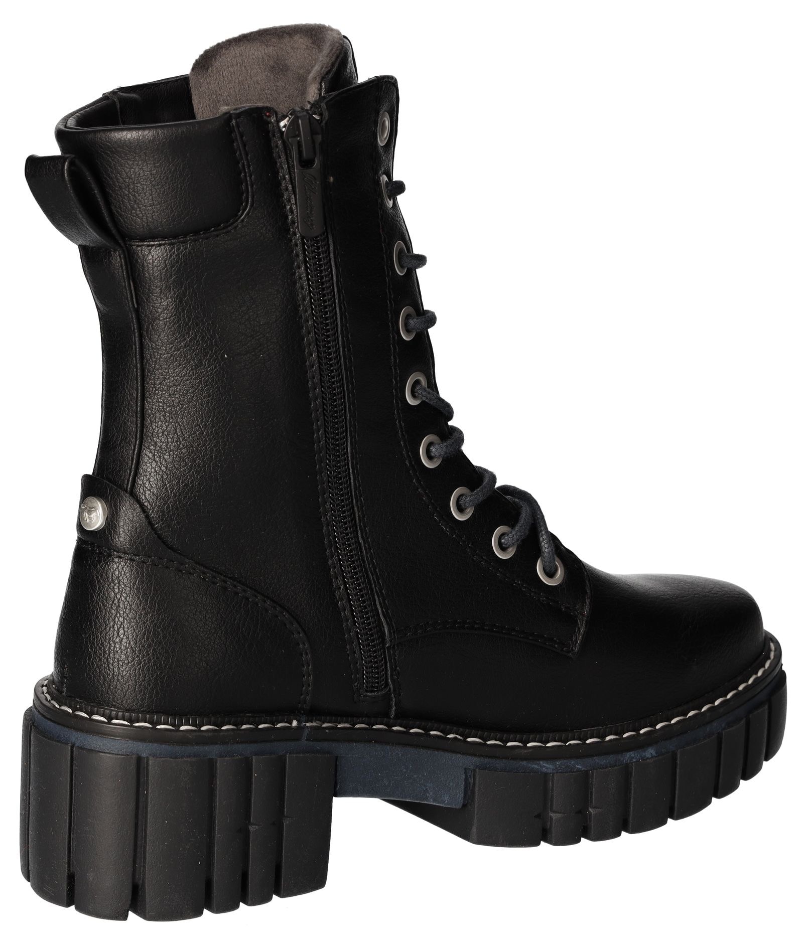 Mustang Shoes Schnürboots, Blockabsatz, Schnürstiefelette mit käftiger Profilsohle