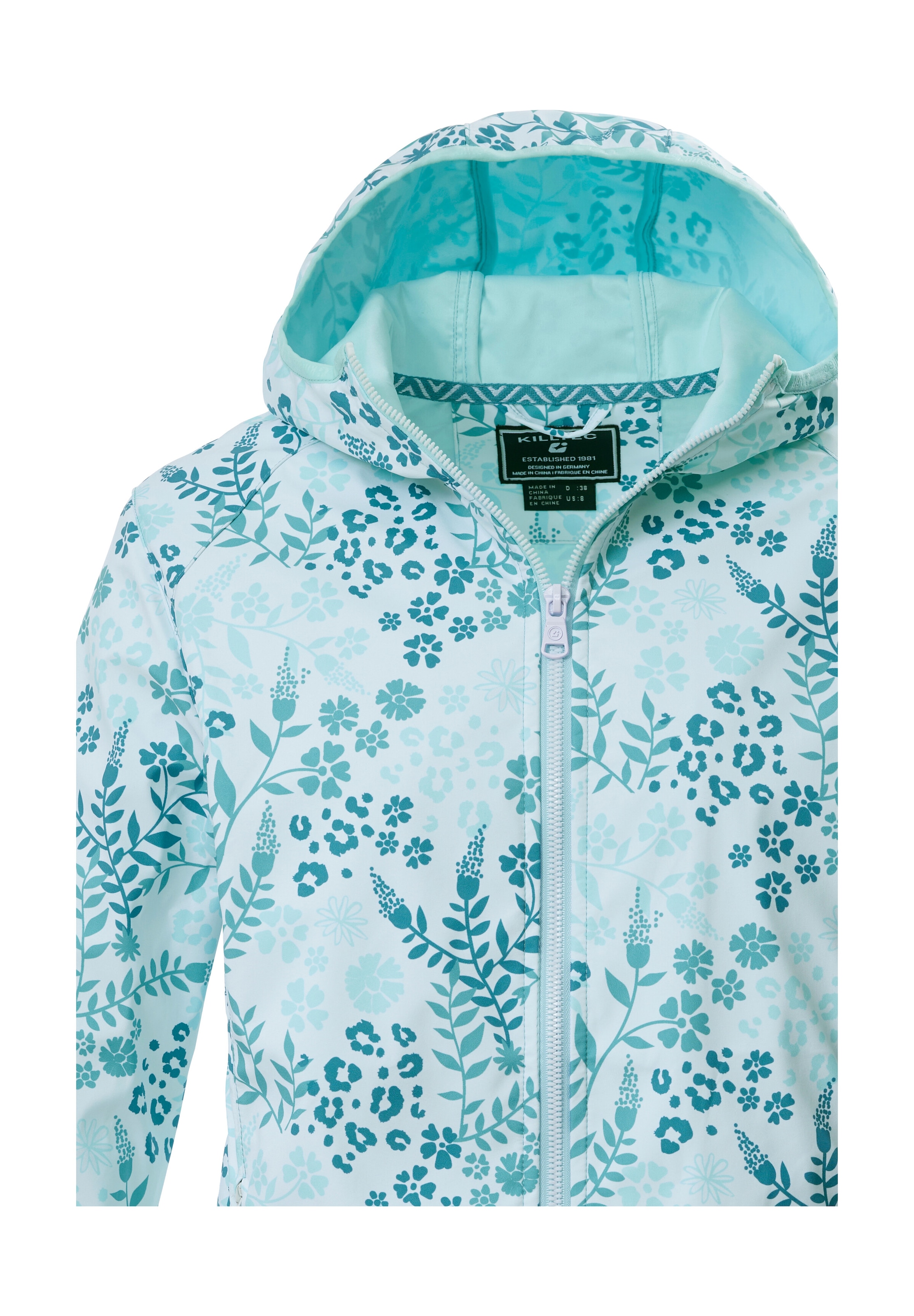 Killtec Softshelljacke »KOS 14 WMN SFTSHLL JCKT AOP« Wasserabweisende, atmungsaktive Softshelljacke mit Kapuze