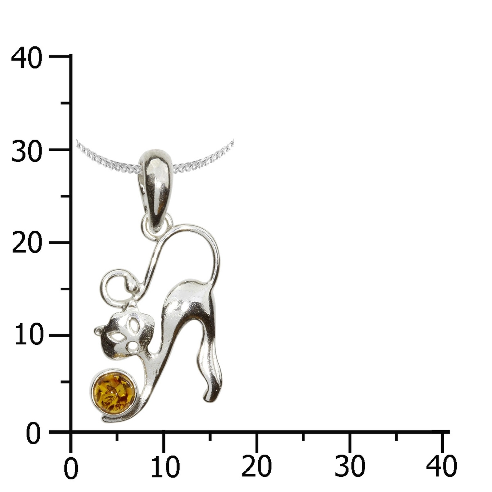 OSTSEE-SCHMUCK Kette mit Anhänger »- Katze - Silber 925/000 - Bernstein«