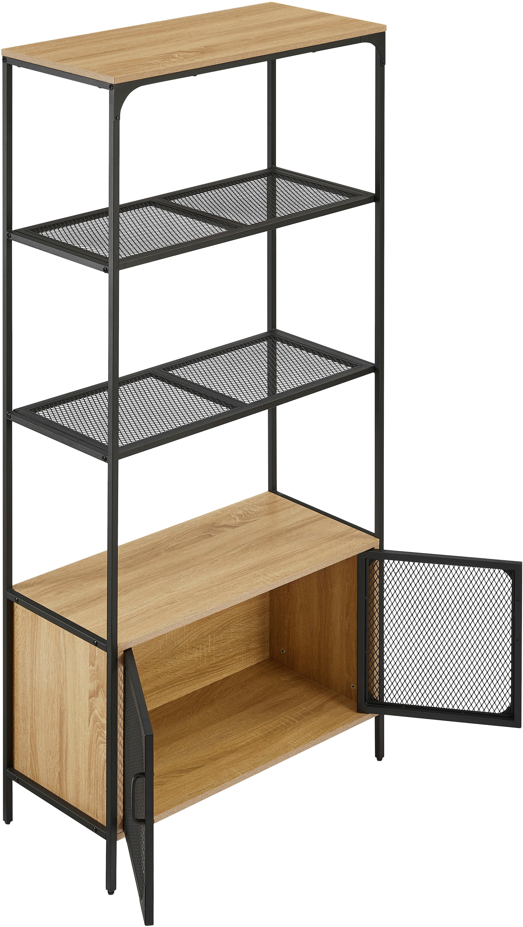 OTTO home Regal »Amance« Metallgestell, viel Stauraum und ideal für Saugroboter, Höhe 177 cm