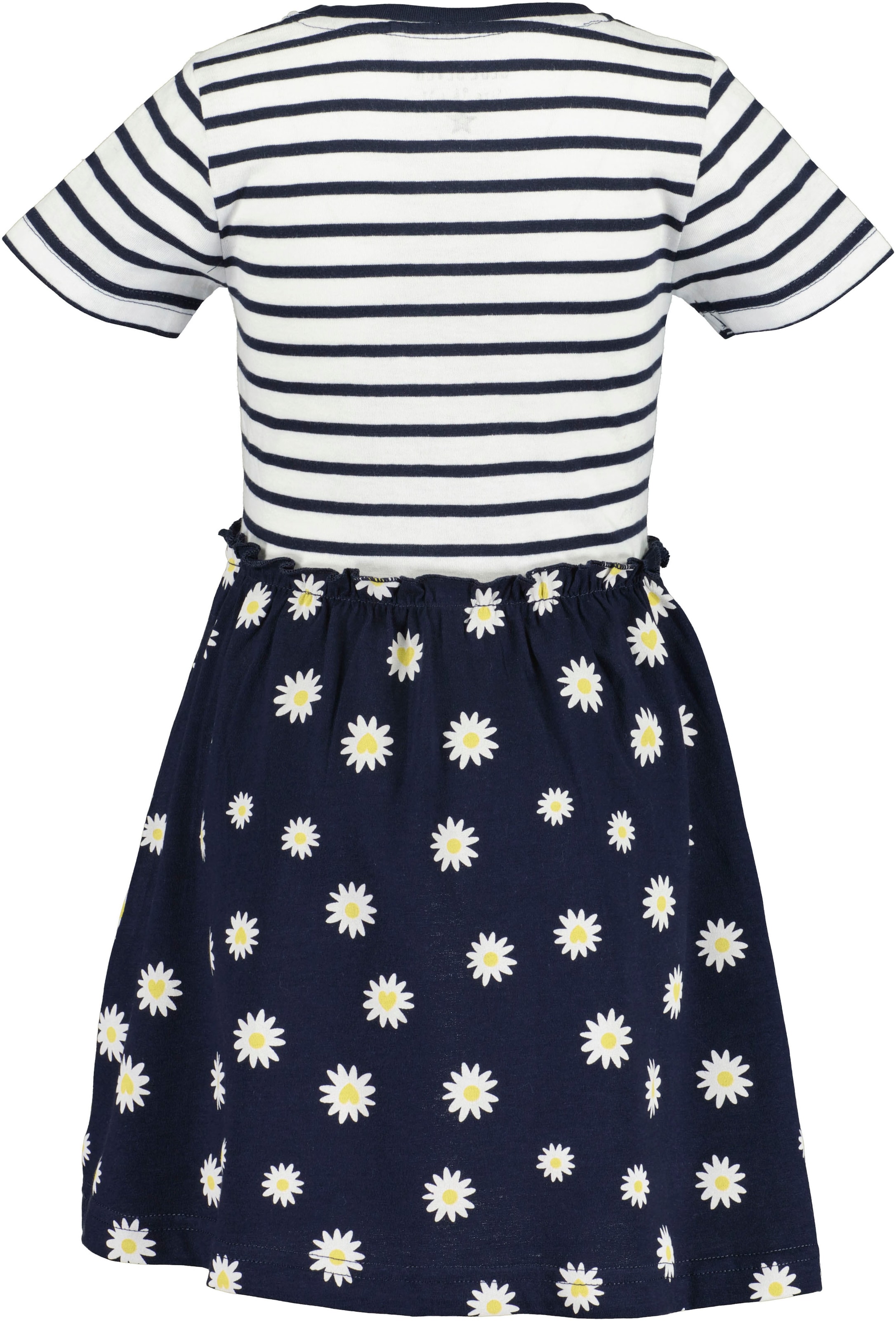 Blue Seven Jerseykleid 1 tlg. tlg. geringeltes Oberteil mit Motiv und mit Blumen bedruckter Rock