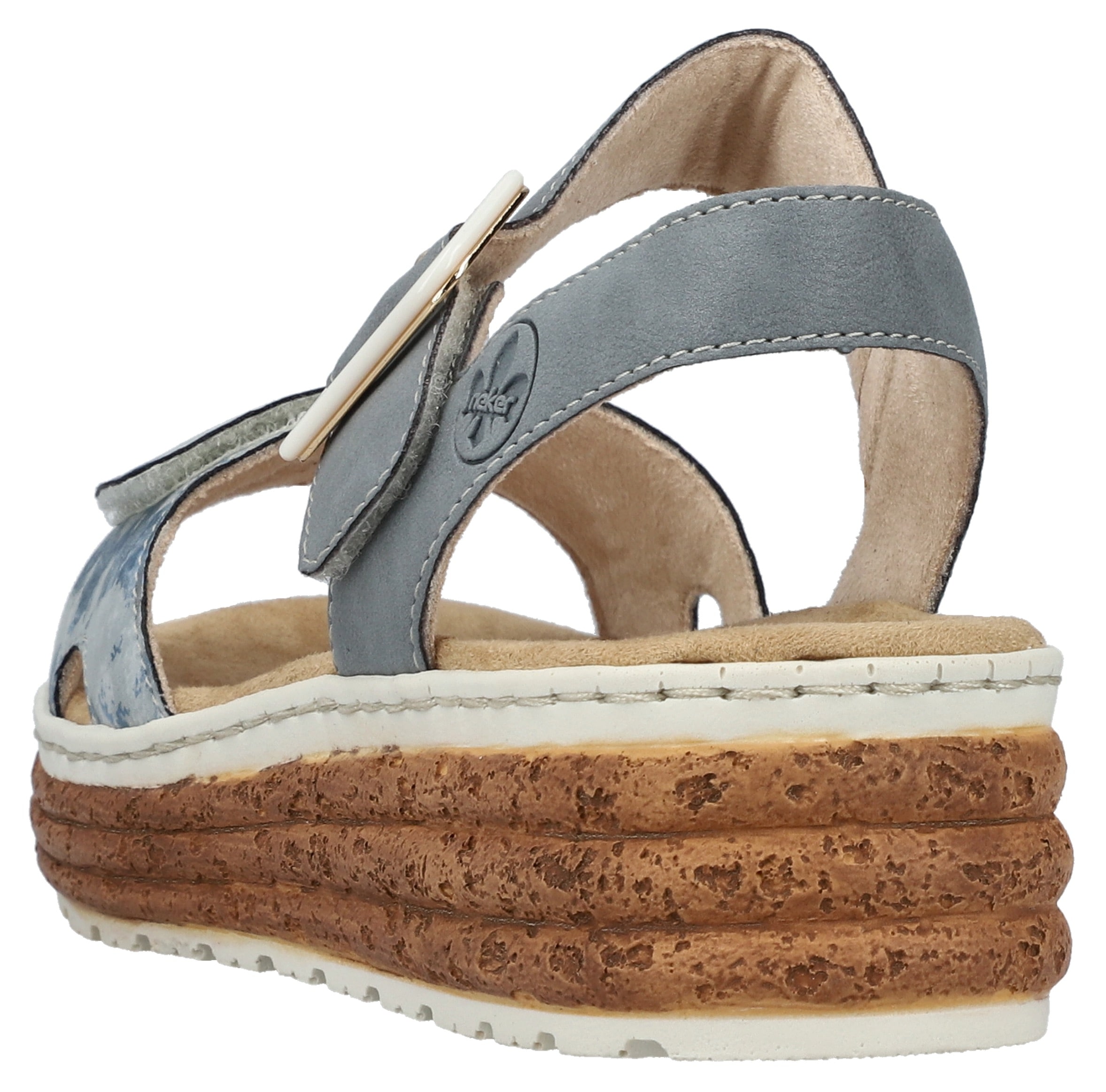 Rieker Plateausandale  Sandalette, Sommerschuh, Keilsandale mit praktischen Klettverschlüssen
