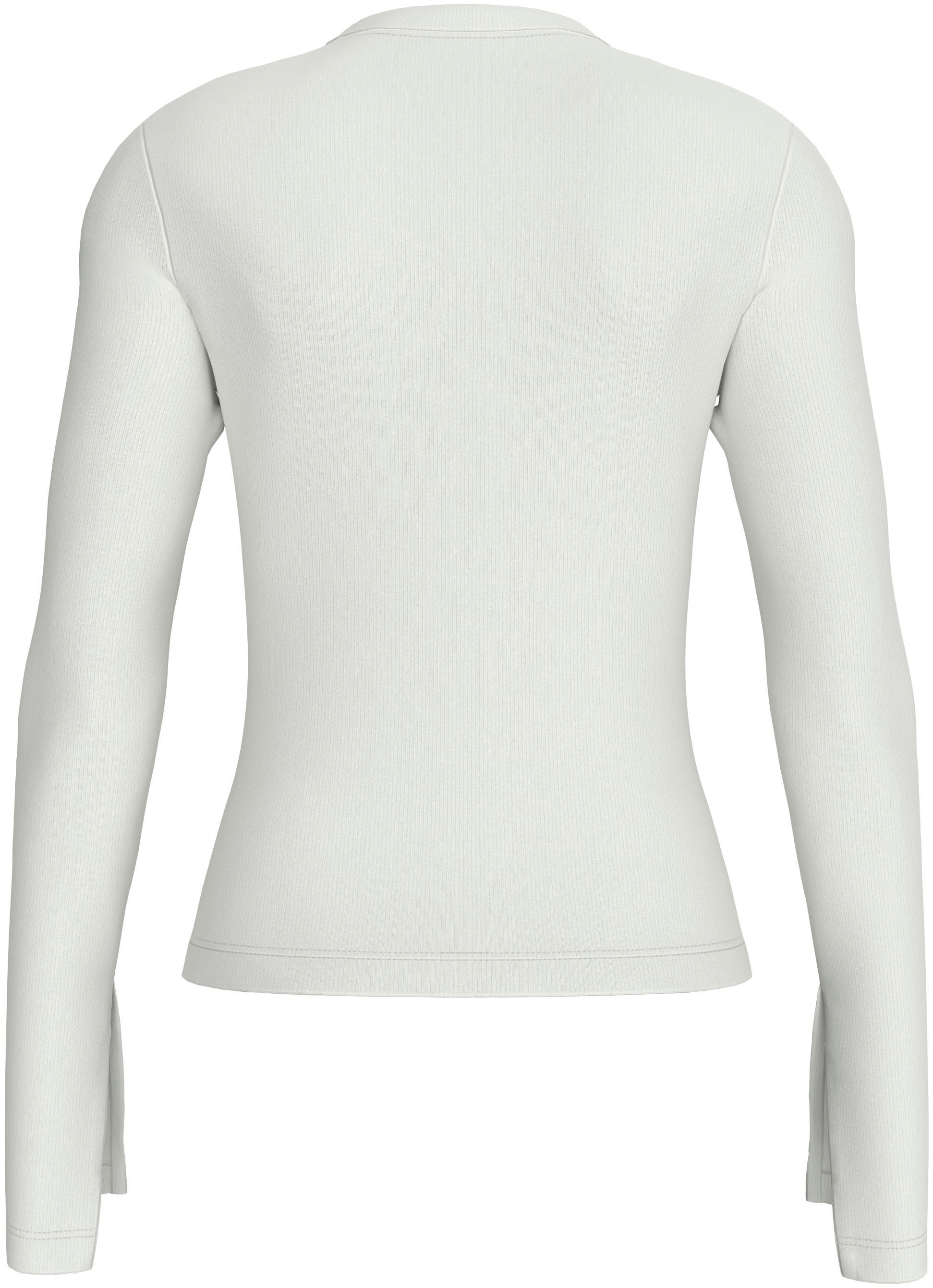Calvin Klein Jeans Longtop »WOVEN LABEL RIB LS TOP«, mit Logodruck