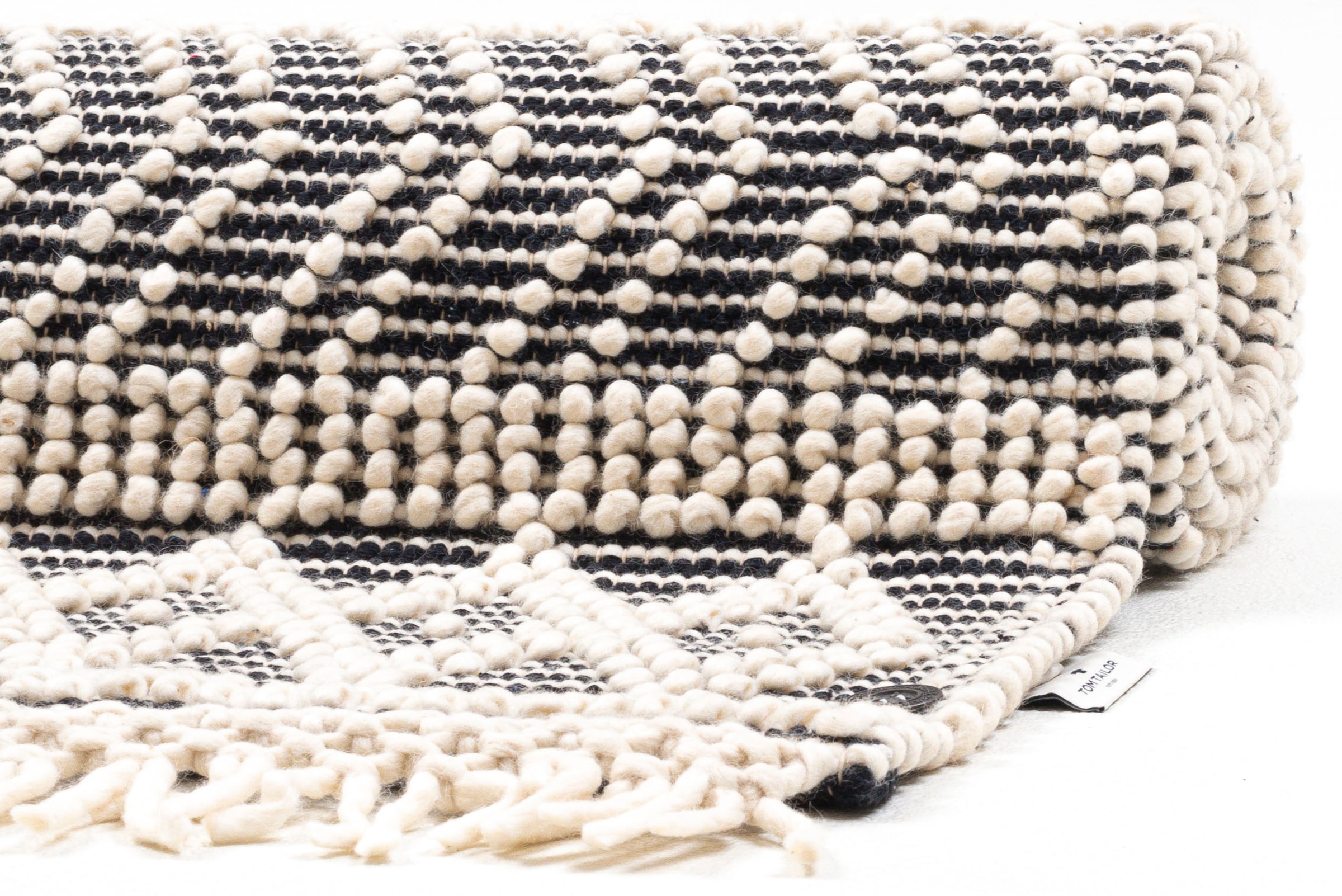 TOM TAILOR HOME Teppich »Colored Macrame« rechteckig 10 mm Höhe Handweb Teppich, reine Wolle, handgewebt, mit Fransen, Scandi Design