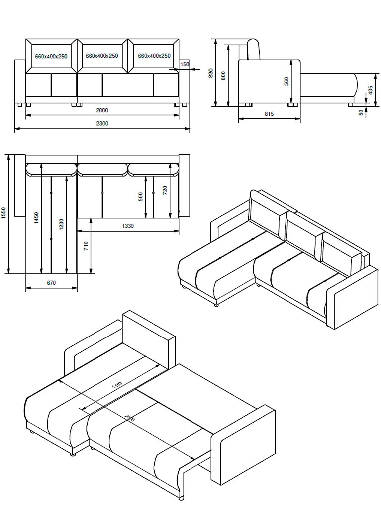 INOSIGN Ecksofa »Navarra, Schlafsofa, 230cm, m. Bettfunktion (115/200cm) und Bettkasten«, Recamiere beidseitig montierbar, in Cord