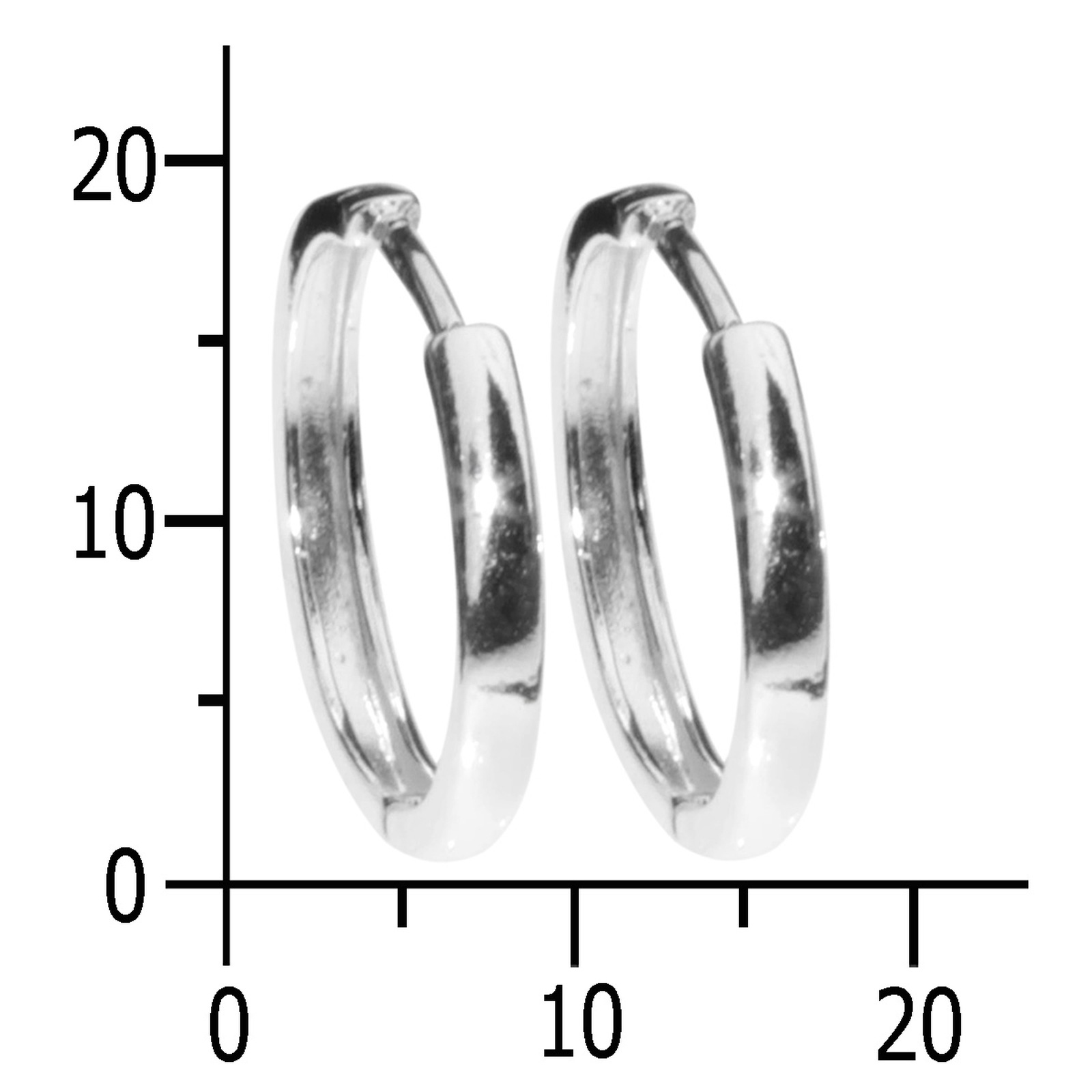 OSTSEE-SCHMUCK Klappcreolen »- Babsi 18.25 - Silber 925/000 -,«