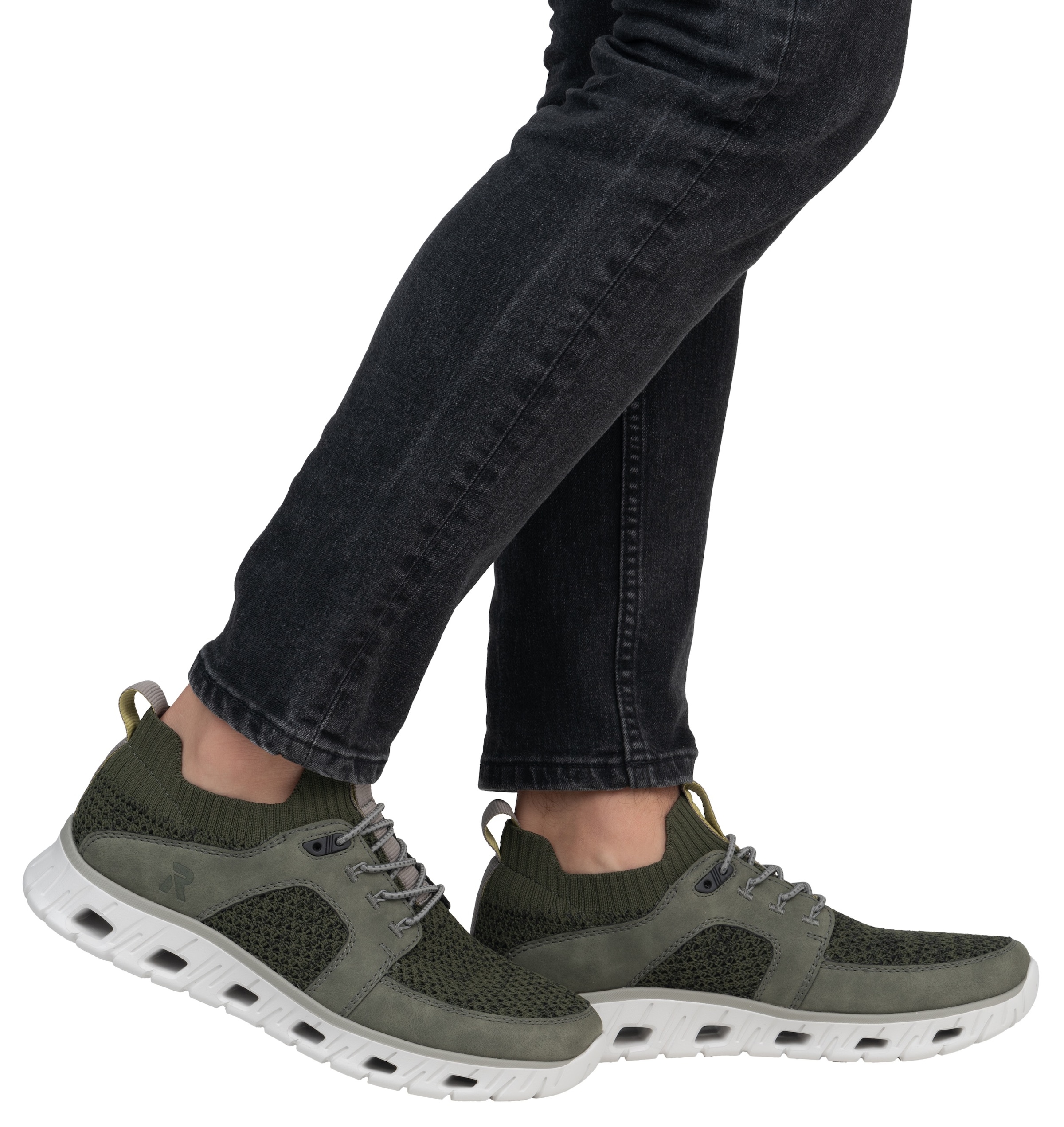 RIEKER Sport Slip-On Sneaker, Halbschuh, Freizeitschuh, Slipper mit modischer Laufsohle