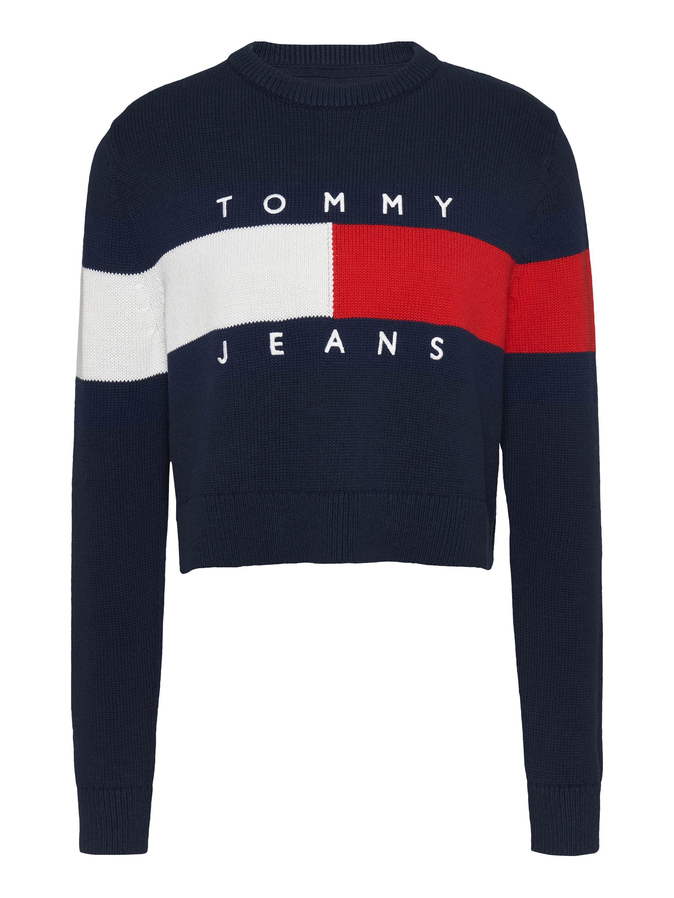 Tommy Jeans Strickpullover »TJW CENTER FLAG SWEATER EXT«, mit Logo-Flag