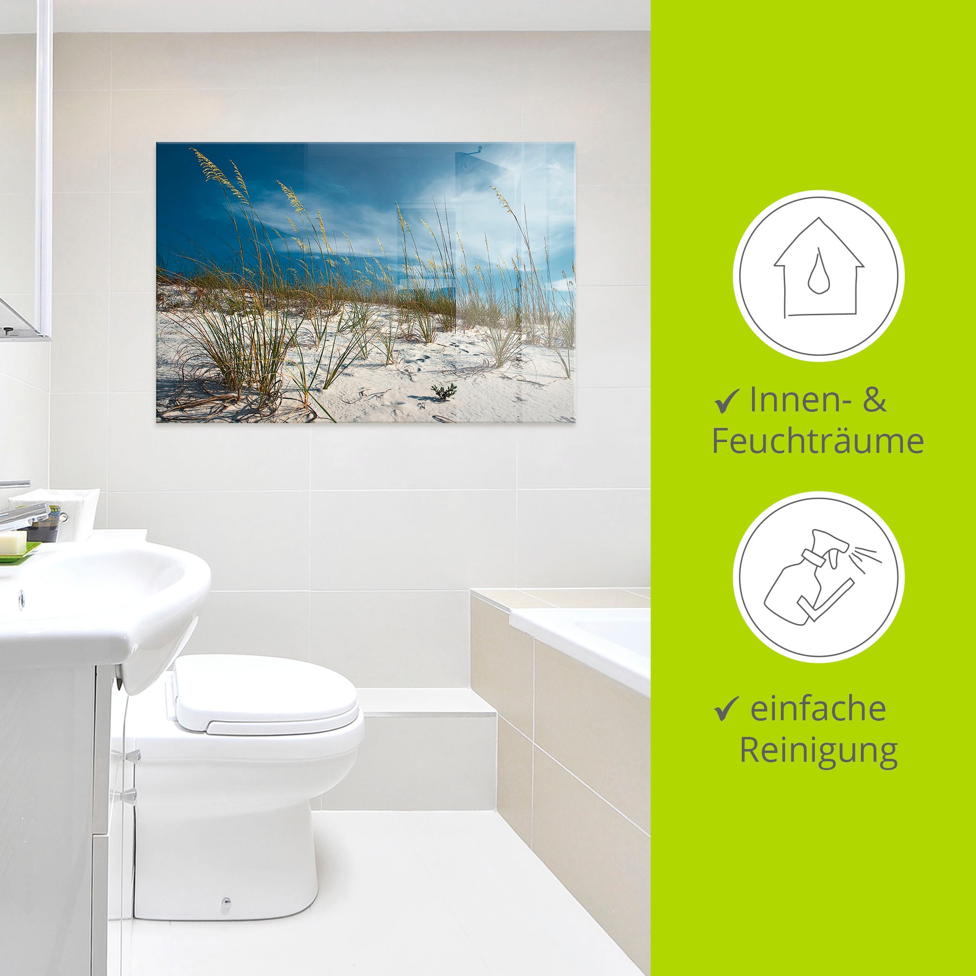 Artland Glasbild »Sanddüne und Gräser« Strand 1 Stk. tlg. in verschiedenen Größen